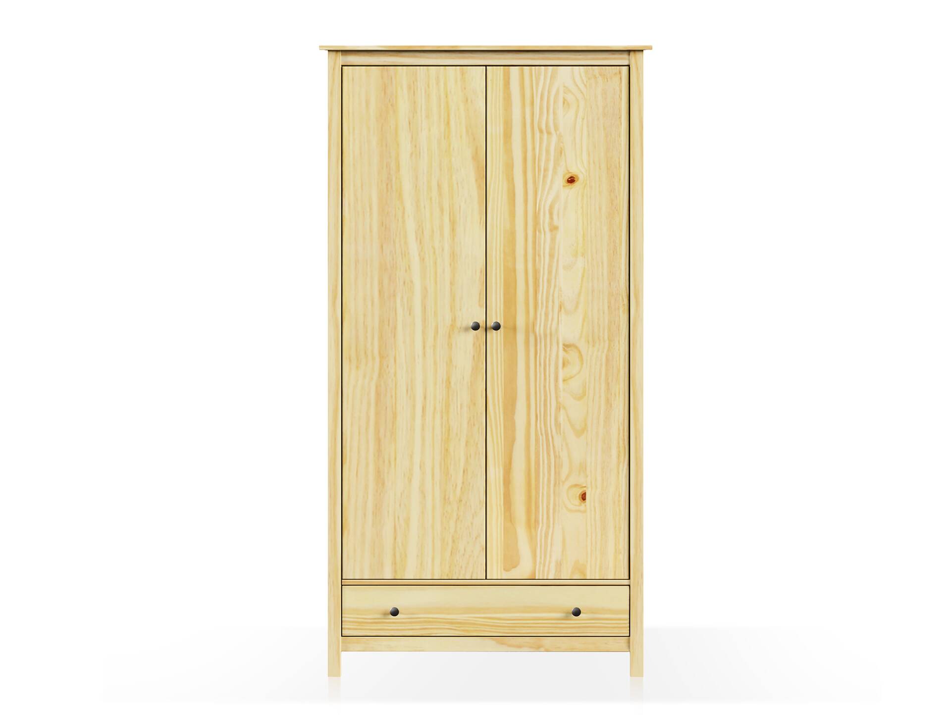 TOBINO Kleiderschrank, Material Massivholz, Kiefer Kiefer natur | Metall