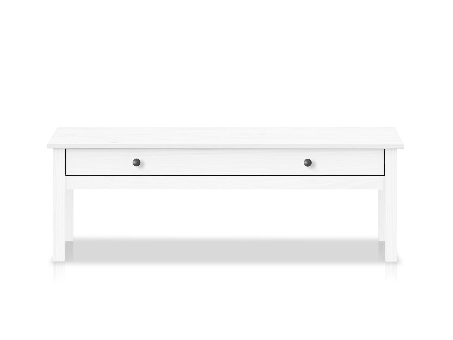 TOBINO Couchtisch mit Schublade,Material Massivholz, Kiefer Kiefer weiss