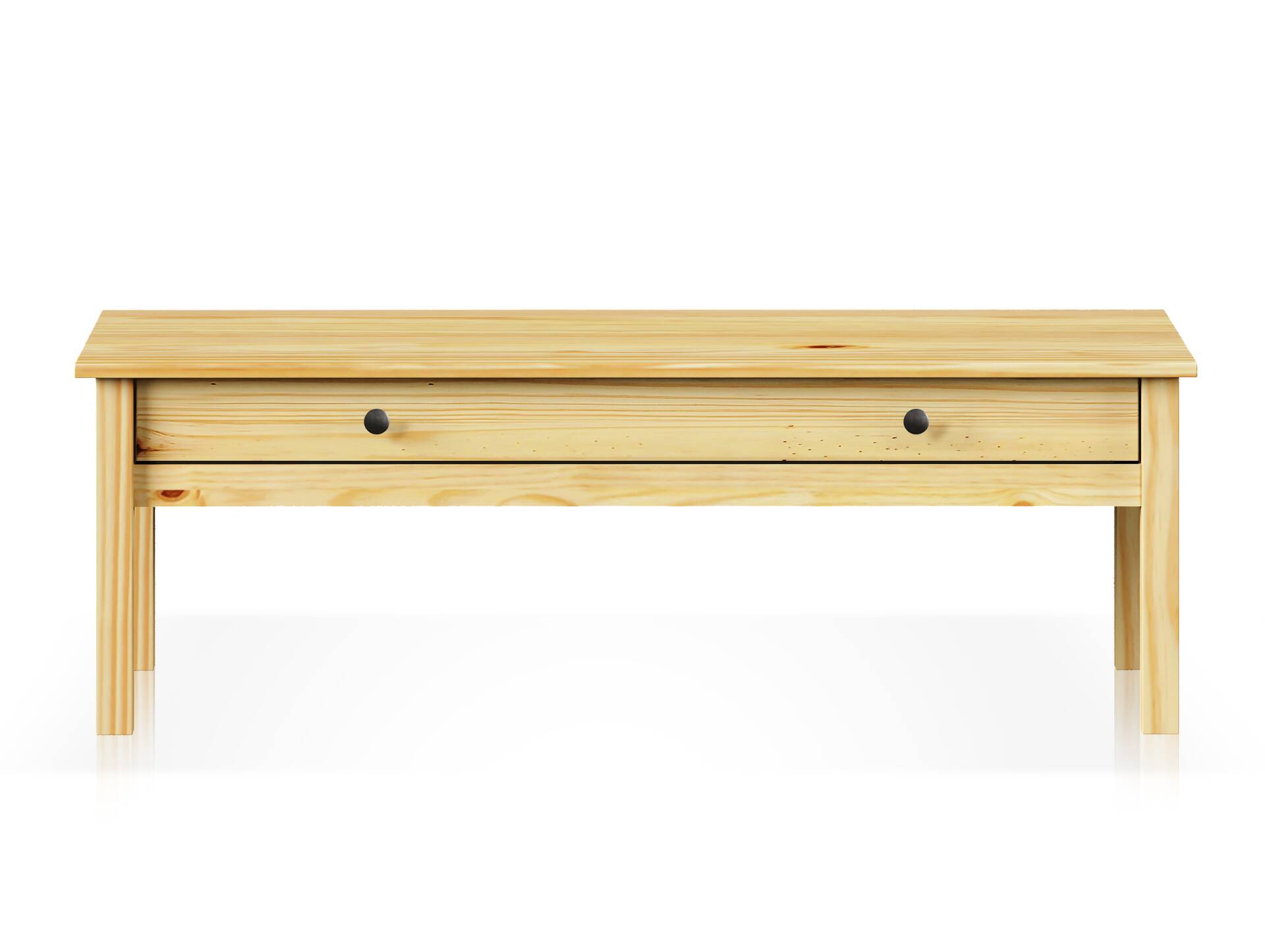 TOBINO Couchtisch mit Schublade,Material Massivholz, Kiefer Kiefer natur | Metall