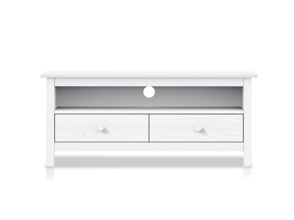 TOBINO Lowboard/TV-Board, Material Massivholz, Kiefer Kiefer weiss | Holz