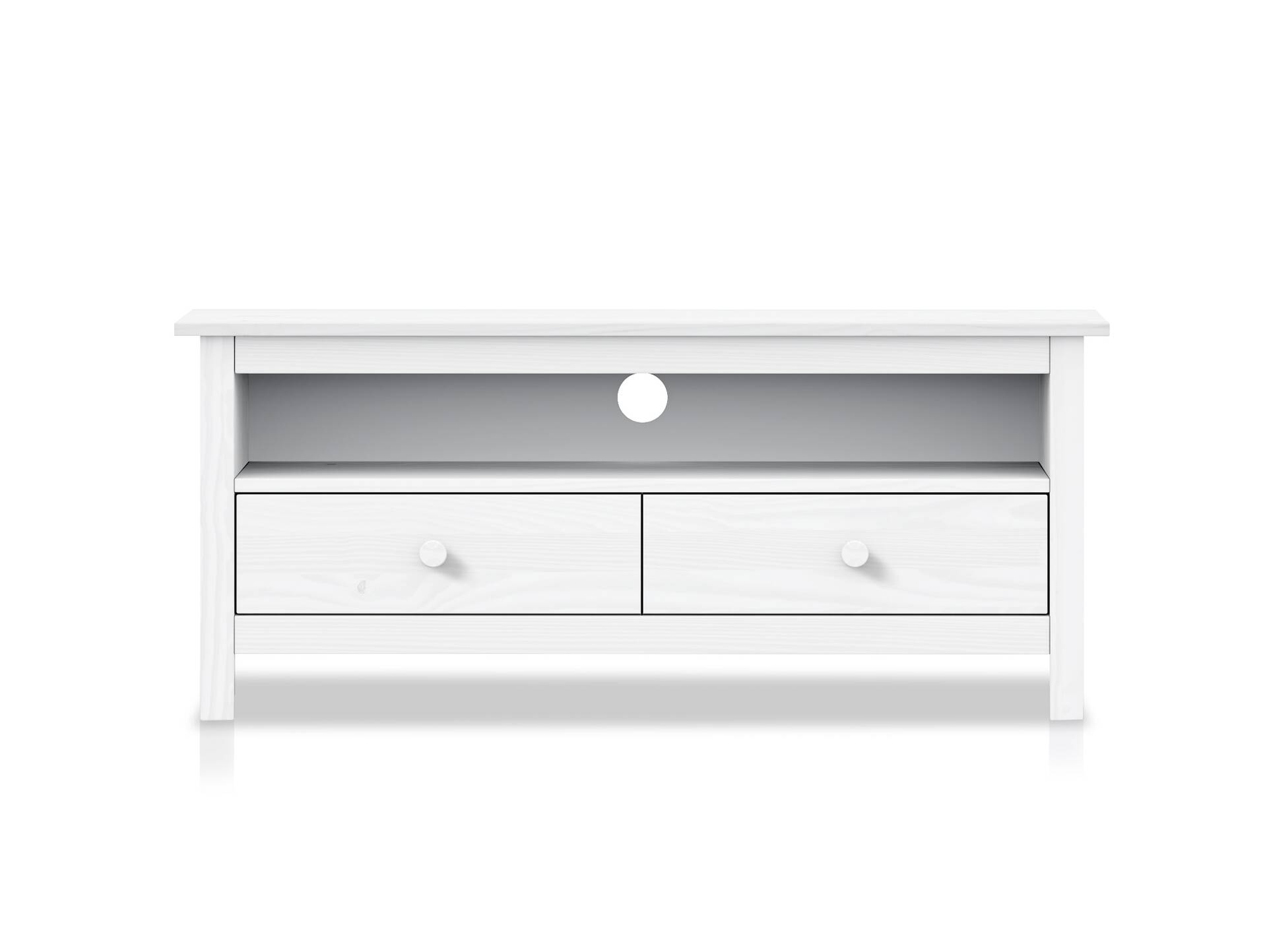 TOBINO Lowboard/TV-Board, Material Massivholz, Kiefer Kiefer weiss