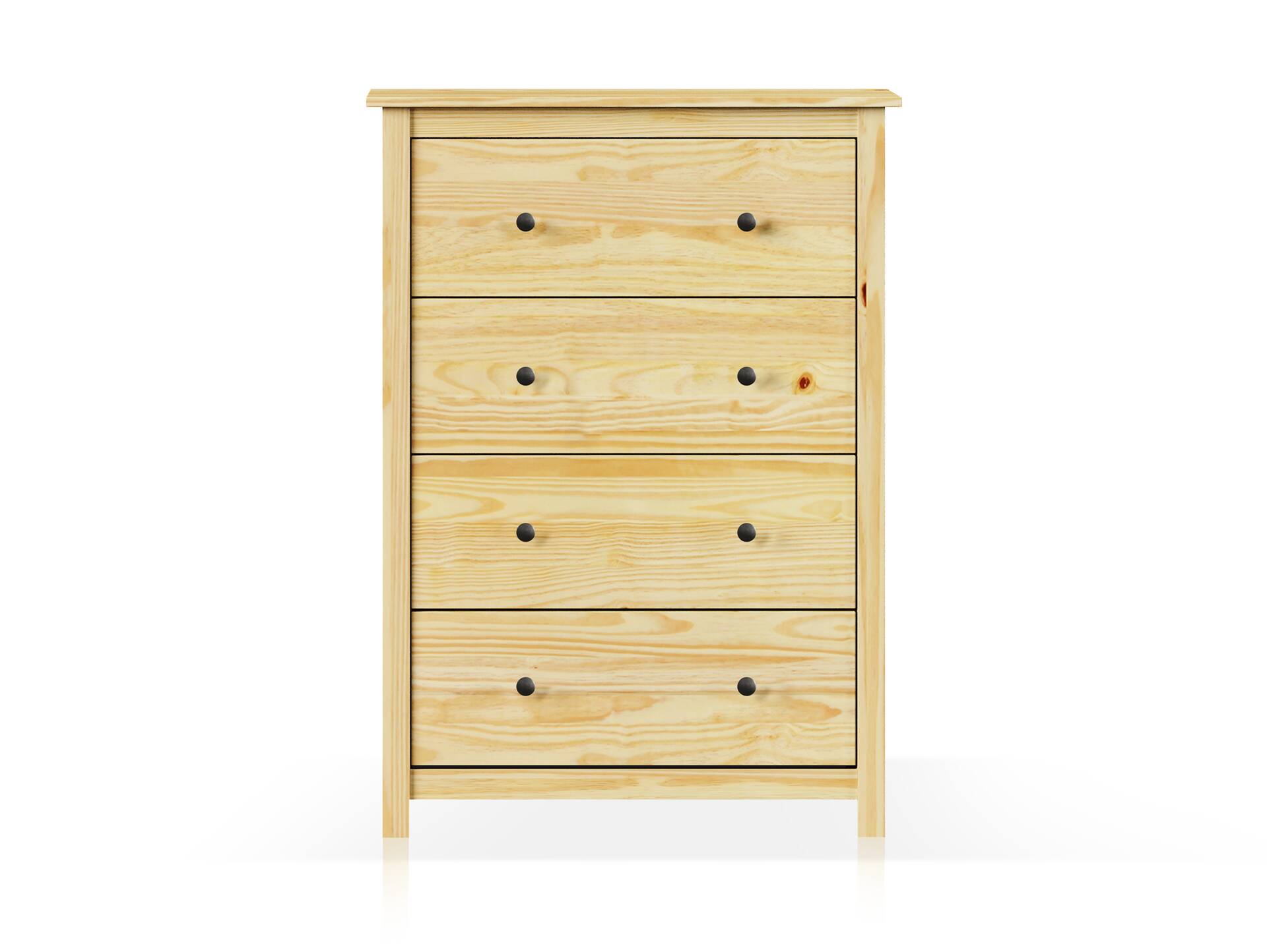 TOBINO Kommode mit 4 Schubladen, Material Massivholz, Kiefer Kiefer natur | Metall