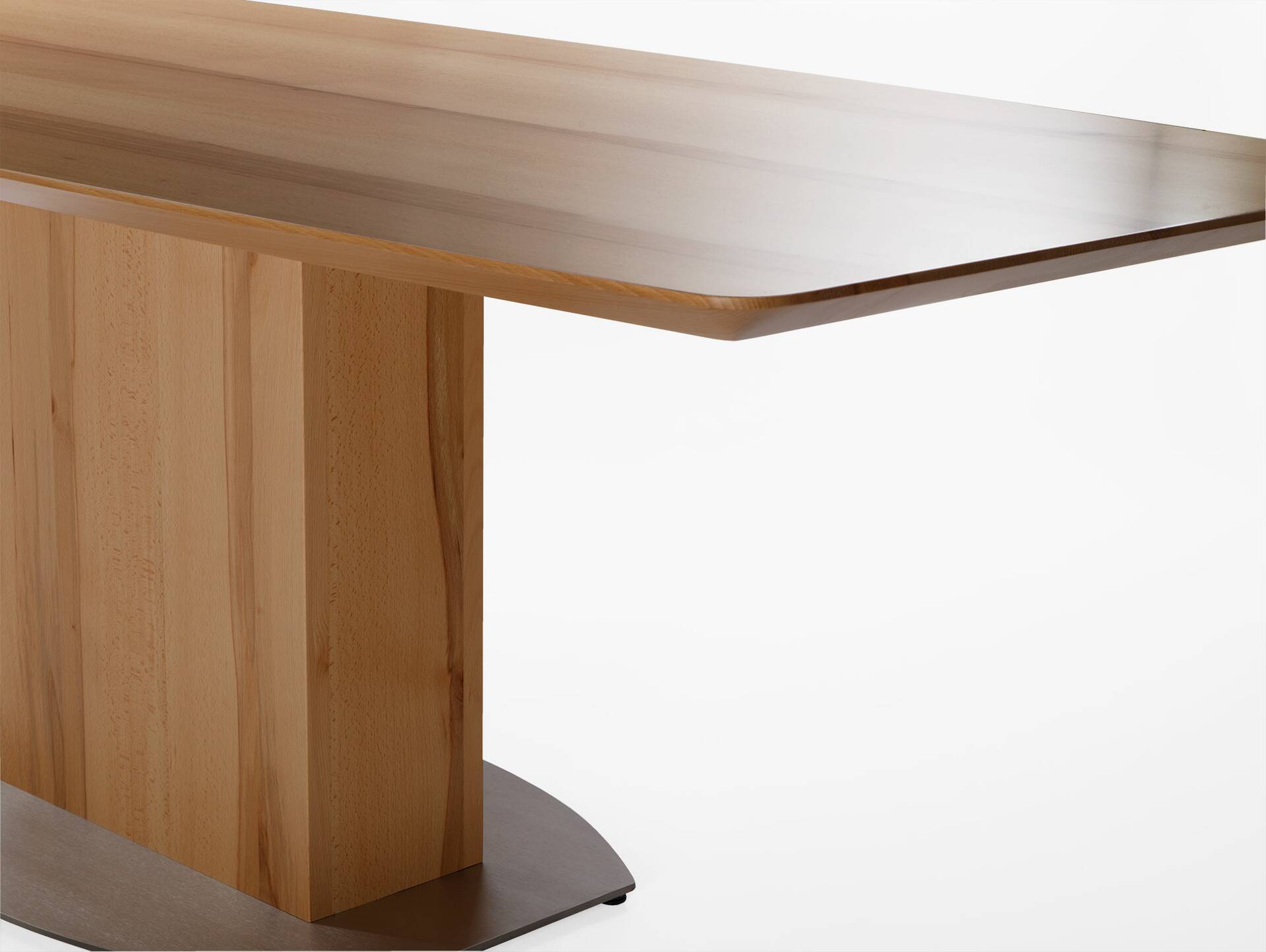 TALINA Maßesstisch in bootsform, Material Massivholz/Edelstahl 