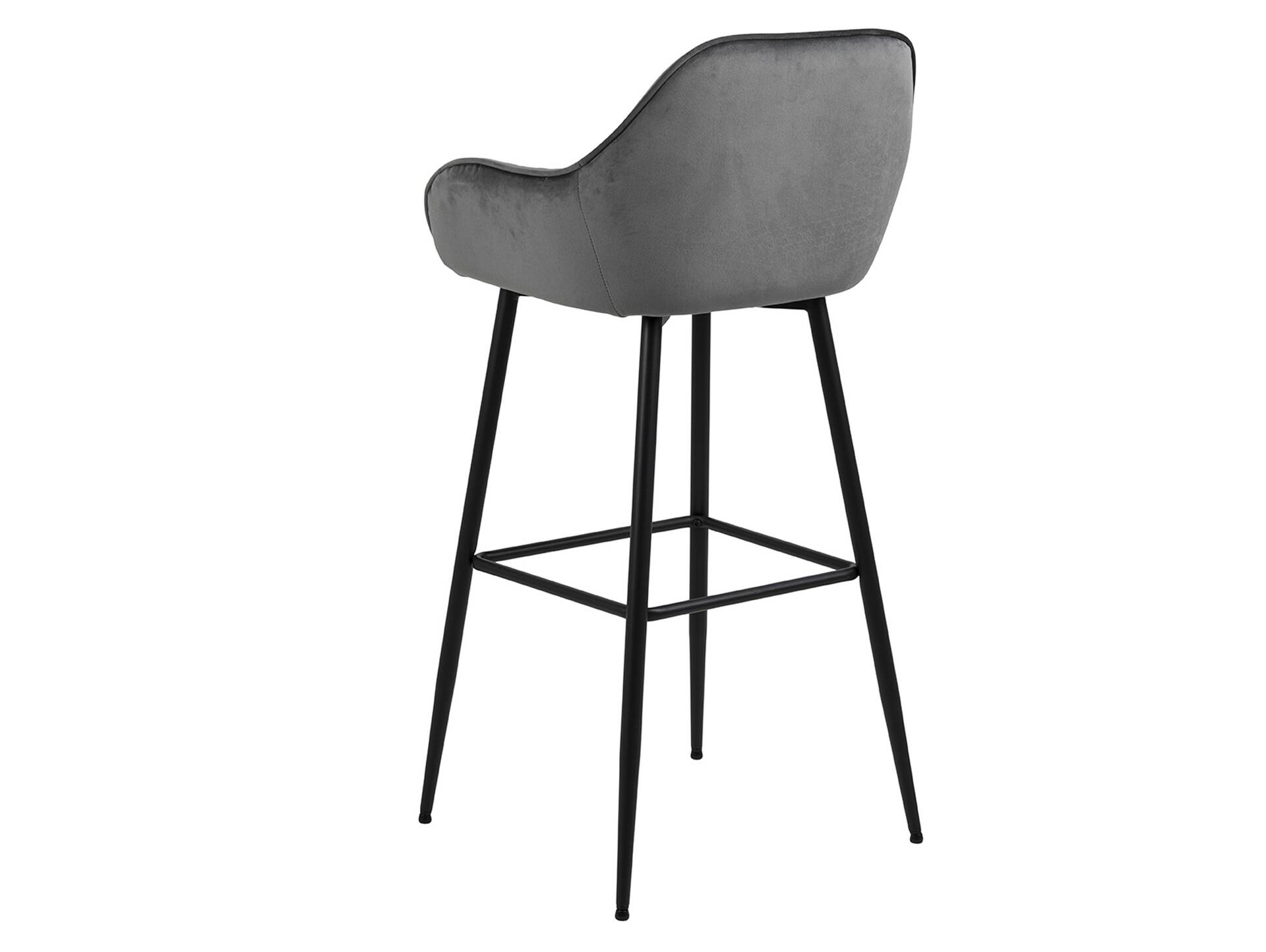 BALCO Barhocker, Samtoptik, Metall schwarz Dunkelgrau