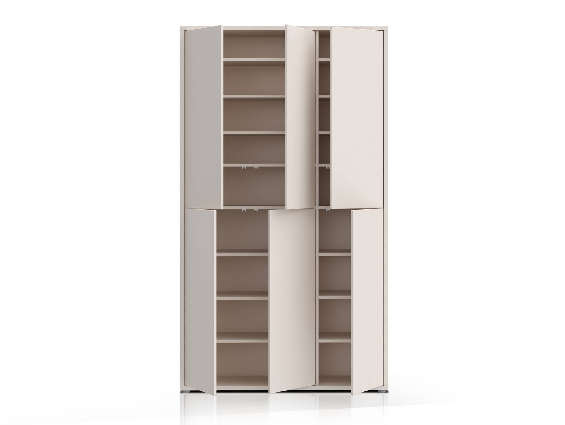 ADIAGO 6trg. Schuh-/Mehrzweckschrank, Material Dekorspanplatte Sand