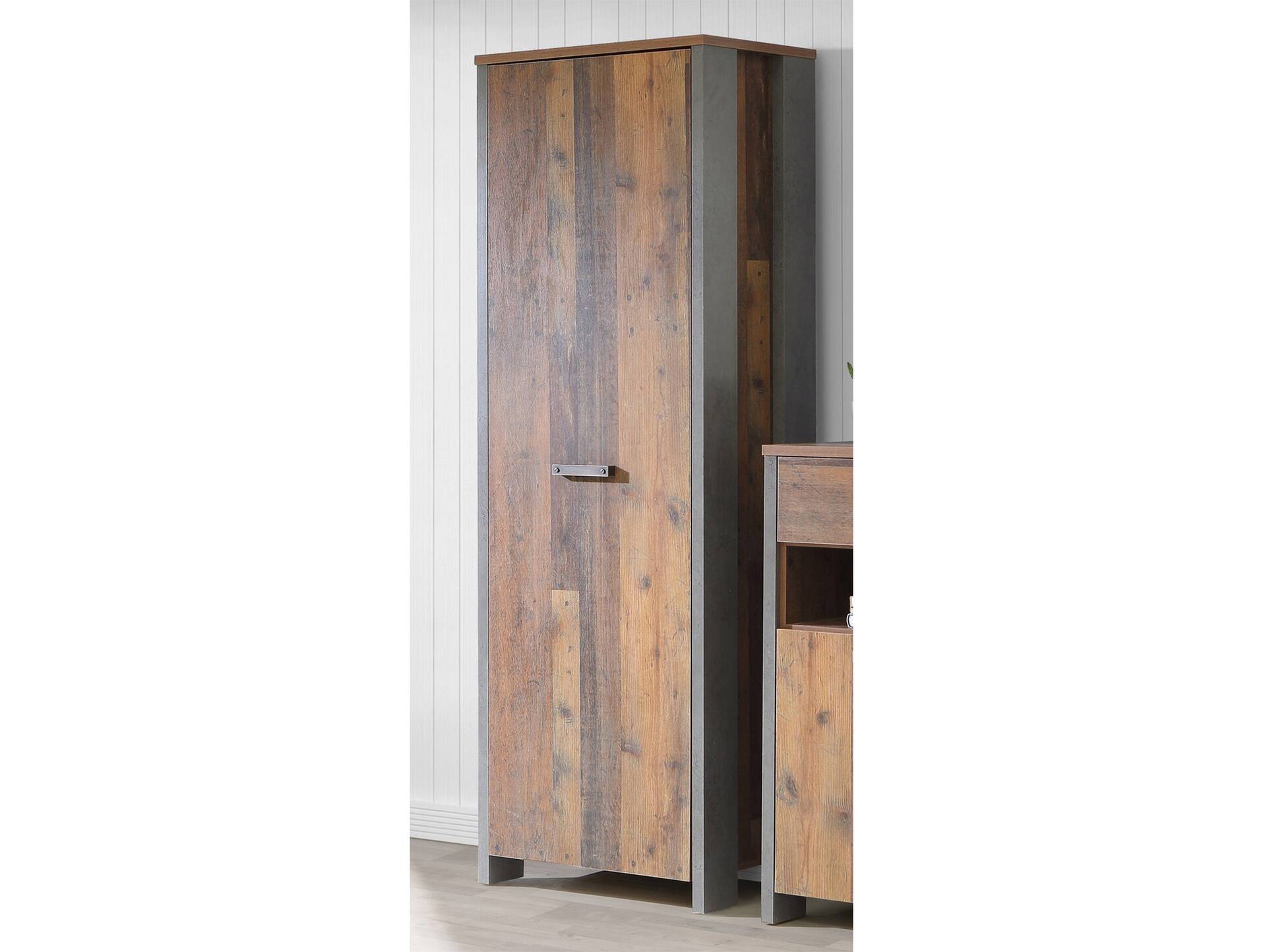 CASSIA Garderobe, Material Dekorspanplatte, Old Wood Vintage/betonfarbig 