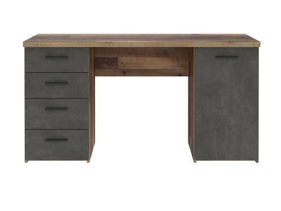 MIGEL Schreibtisch, Material Dekorspanplatte, Old wood vintage/betonfarbig Nachbildung 