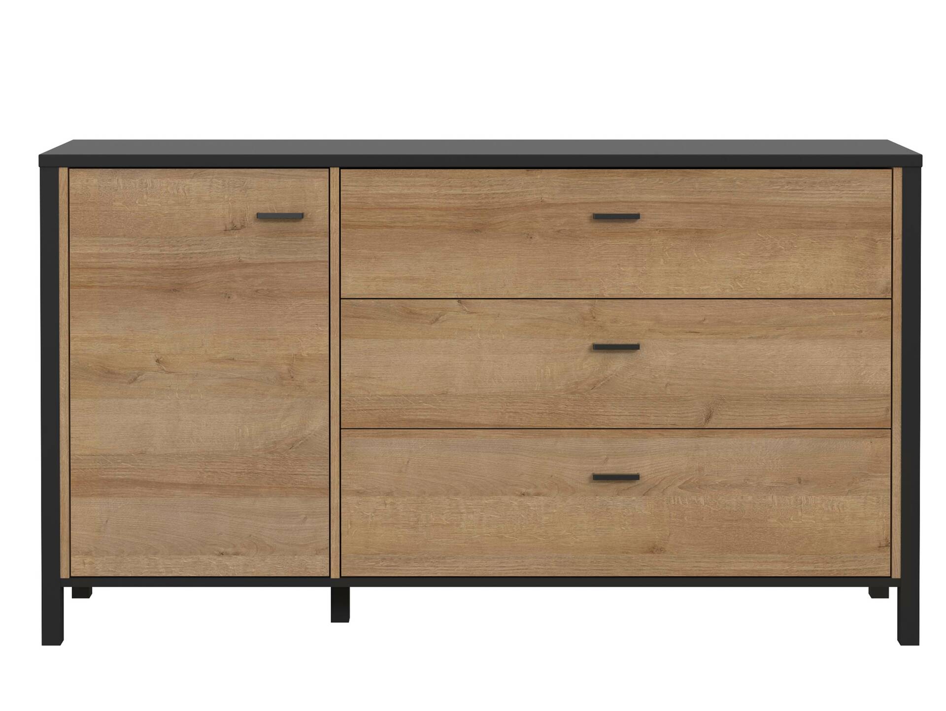 HAVANO Sideboard L, Material Dekorspanplatte, Riviera Eichefarbig/schwarz 