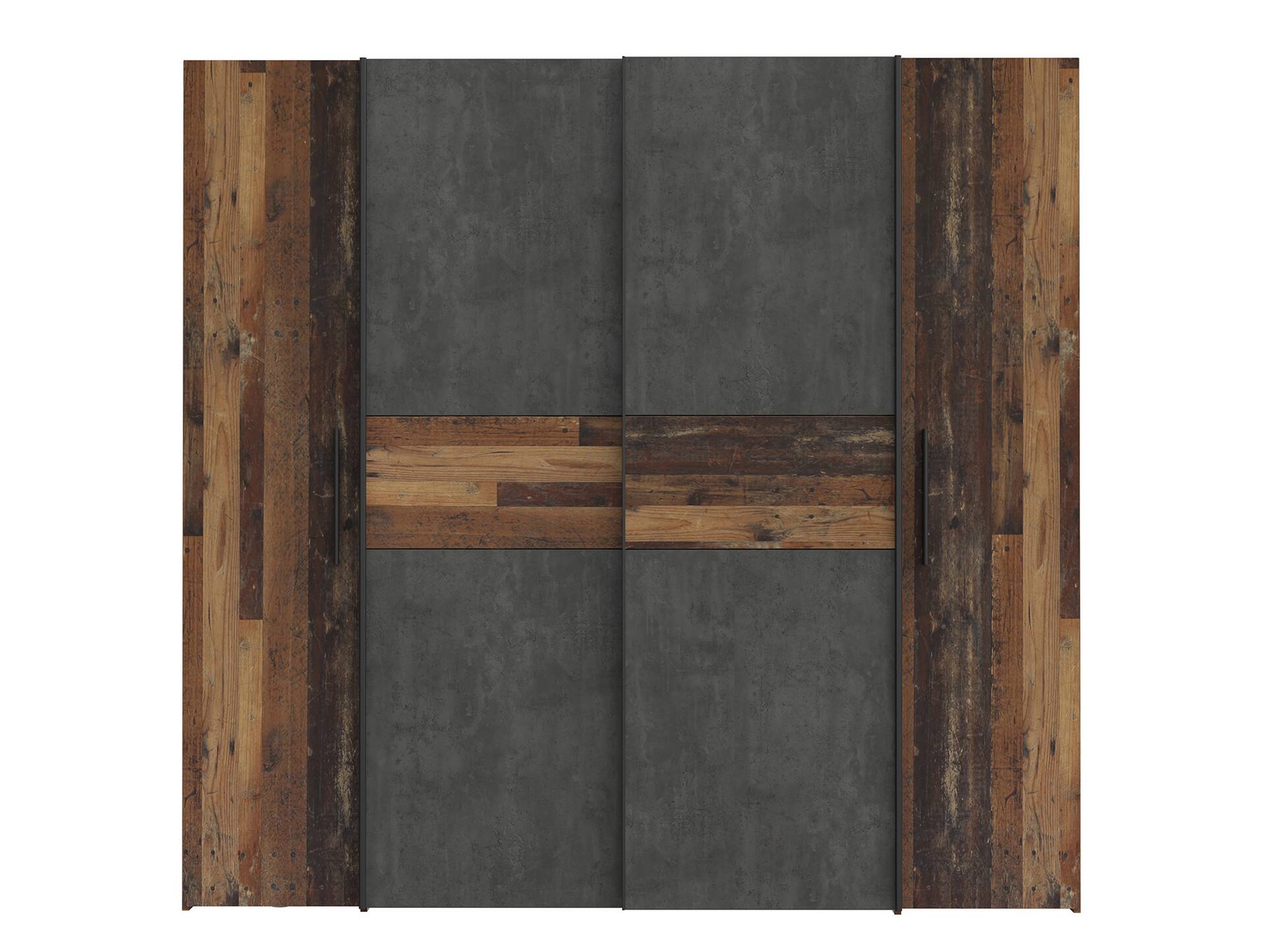 KINTA Kleiderschrank, Material Dekorspanplatte Old Wood Vintage / betonfarbig