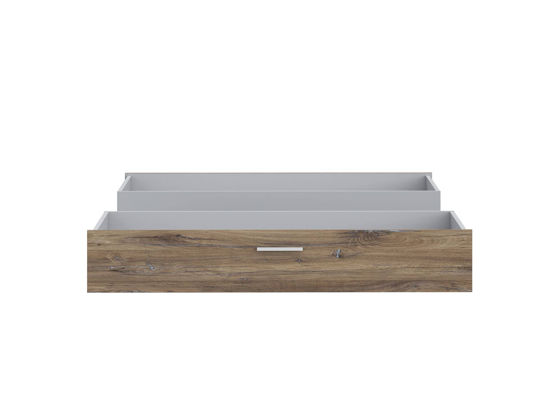 WELLIGTON 2er Set Bettschubladen, Material Dekorspanplatte, Flagstaff Eichefarbig/grau 
