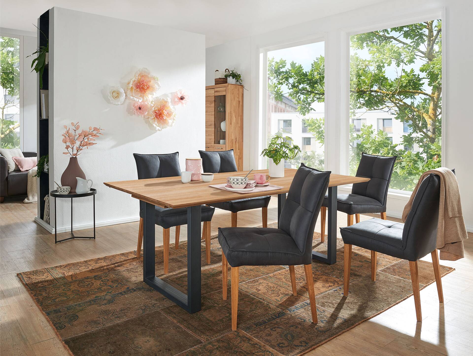 SONERO Esstisch / Ausziehtisch mit Kufenbeinen, Material Massivholz Kernbuche | 180/230x90 cm