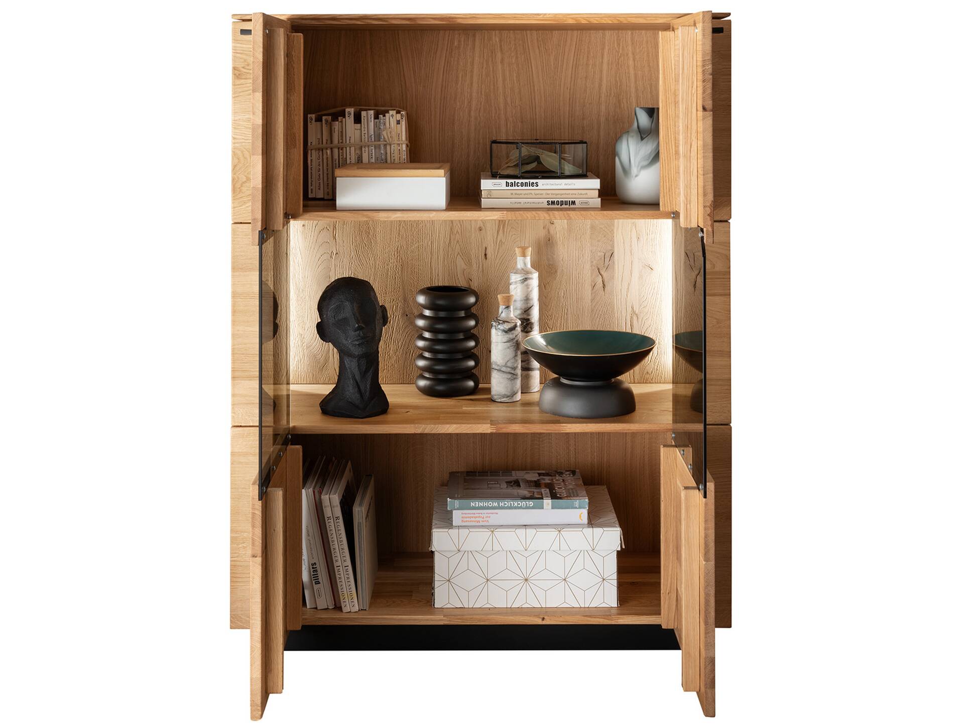 NATANO Highboard I, Material Massivholz, Wildeiche geölt 