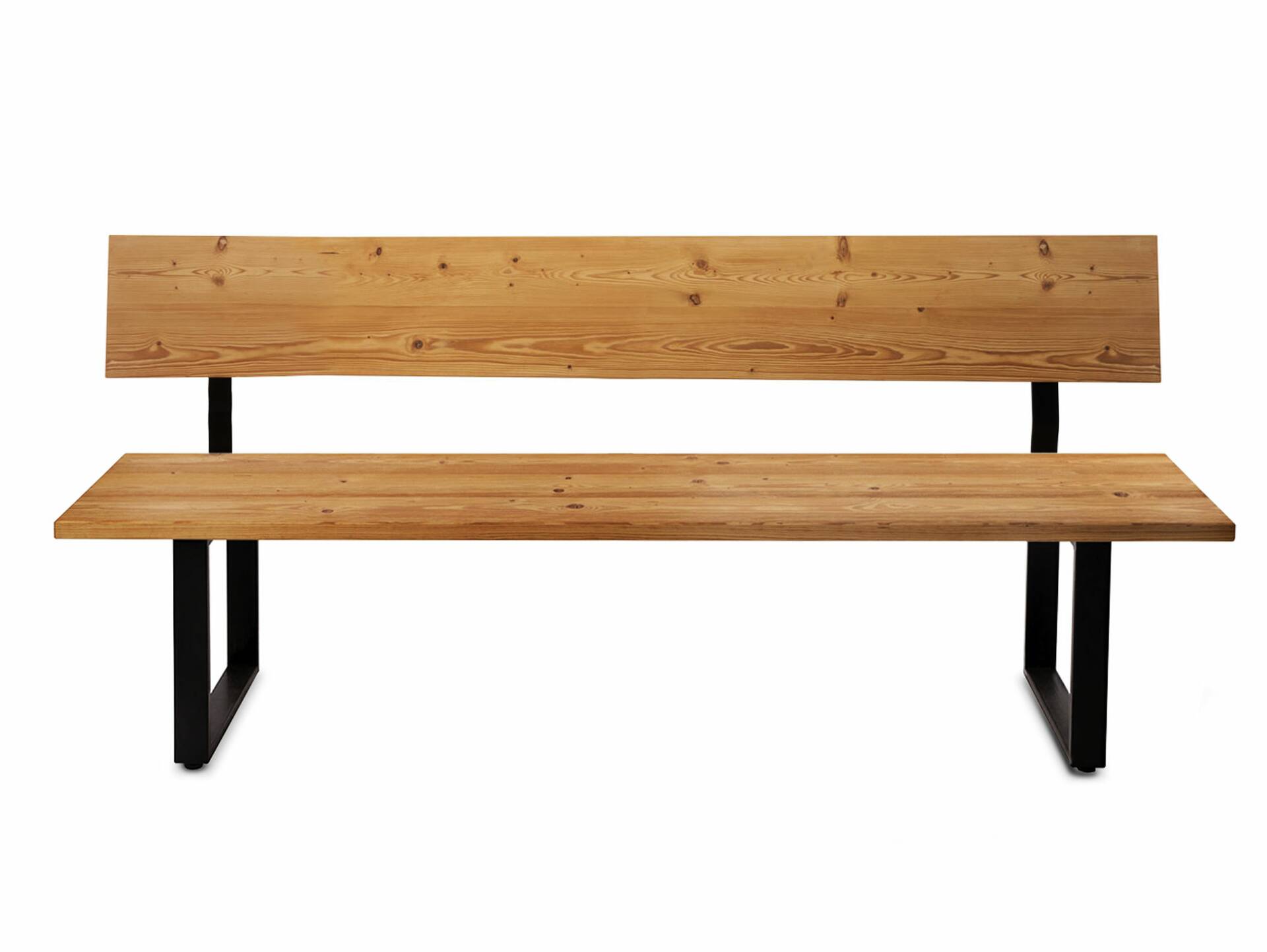 CURBY Sitzbank, rustikale Altholzoptik, Material Massivholz, Fichte gebürstet 140 cm | natur | mit Rückenlehne | ohne Sitzkissen