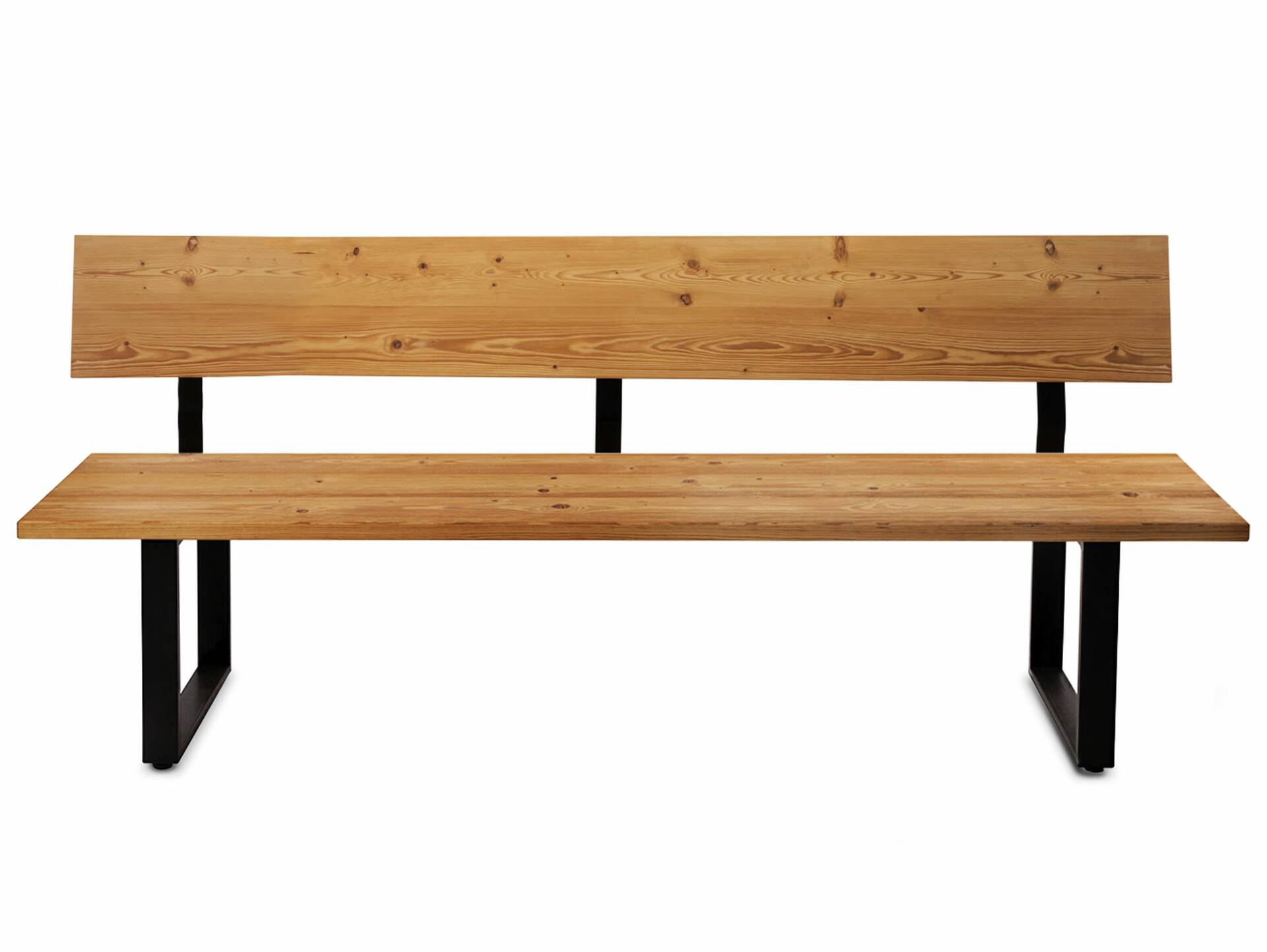 CURBY Sitzbank, rustikale Altholzoptik, Material Massivholz, Fichte gebürstet 200 cm | natur | mit Rückenlehne | ohne Sitzkissen