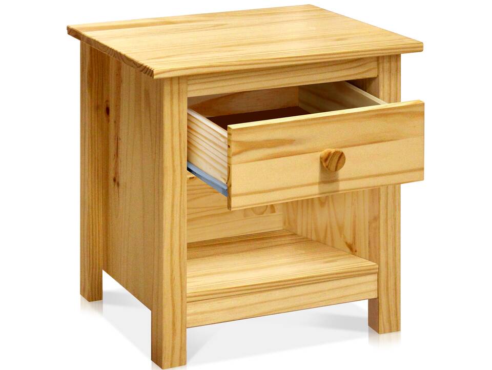 TOBINO Nachtkommode mit 1 Schublade, Material Massivholz, Kiefer Kiefer natur | Holz