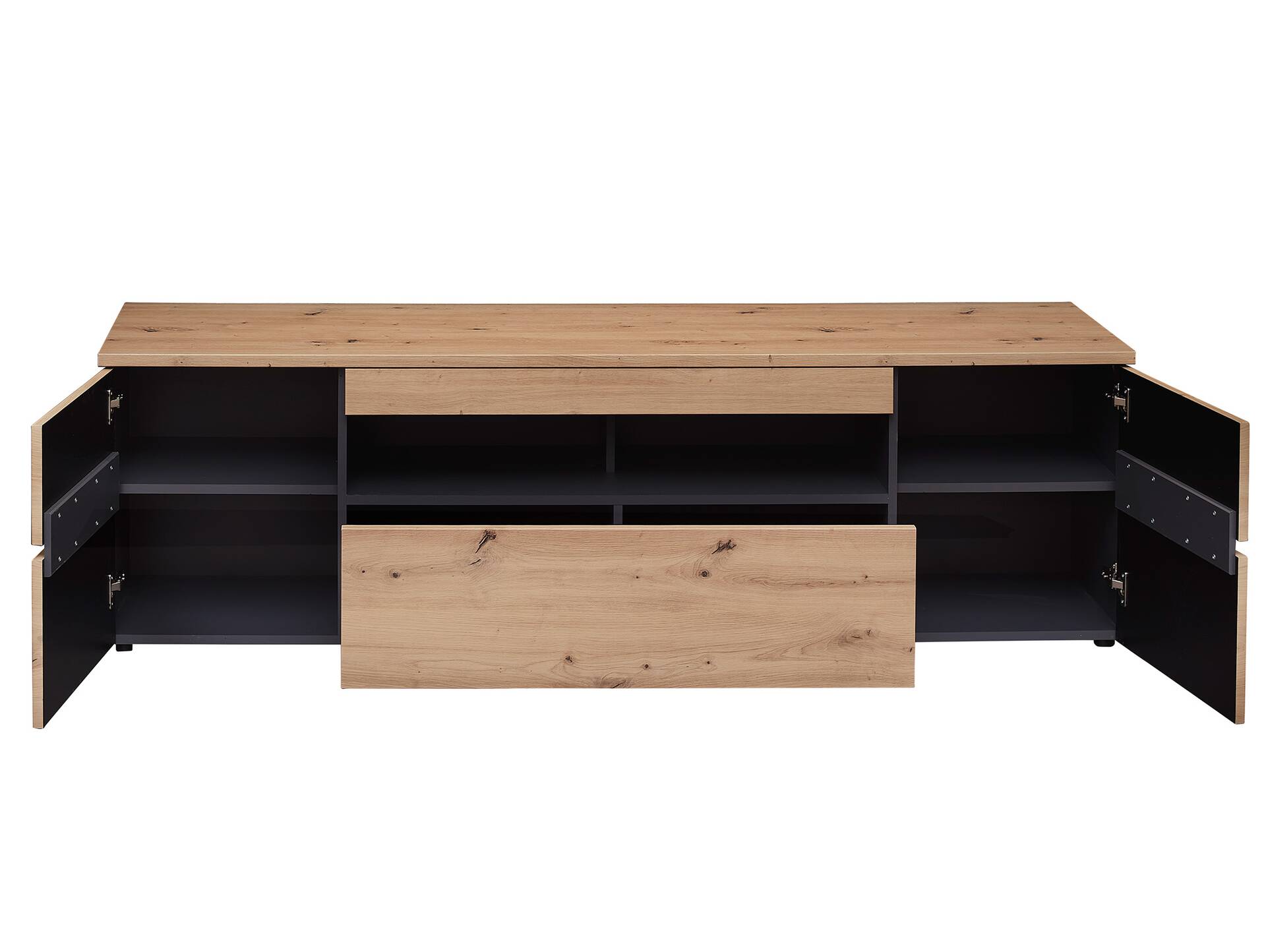 MAILAND TV-Unterteil, Material Dekorspanplatte Artisan Eichefarbig / Graphit