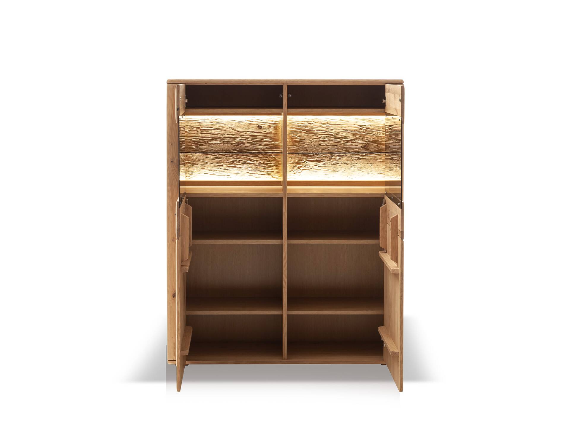 ASKARO Highboard I, Material Teilmassiv, Balkeneiche geölt 