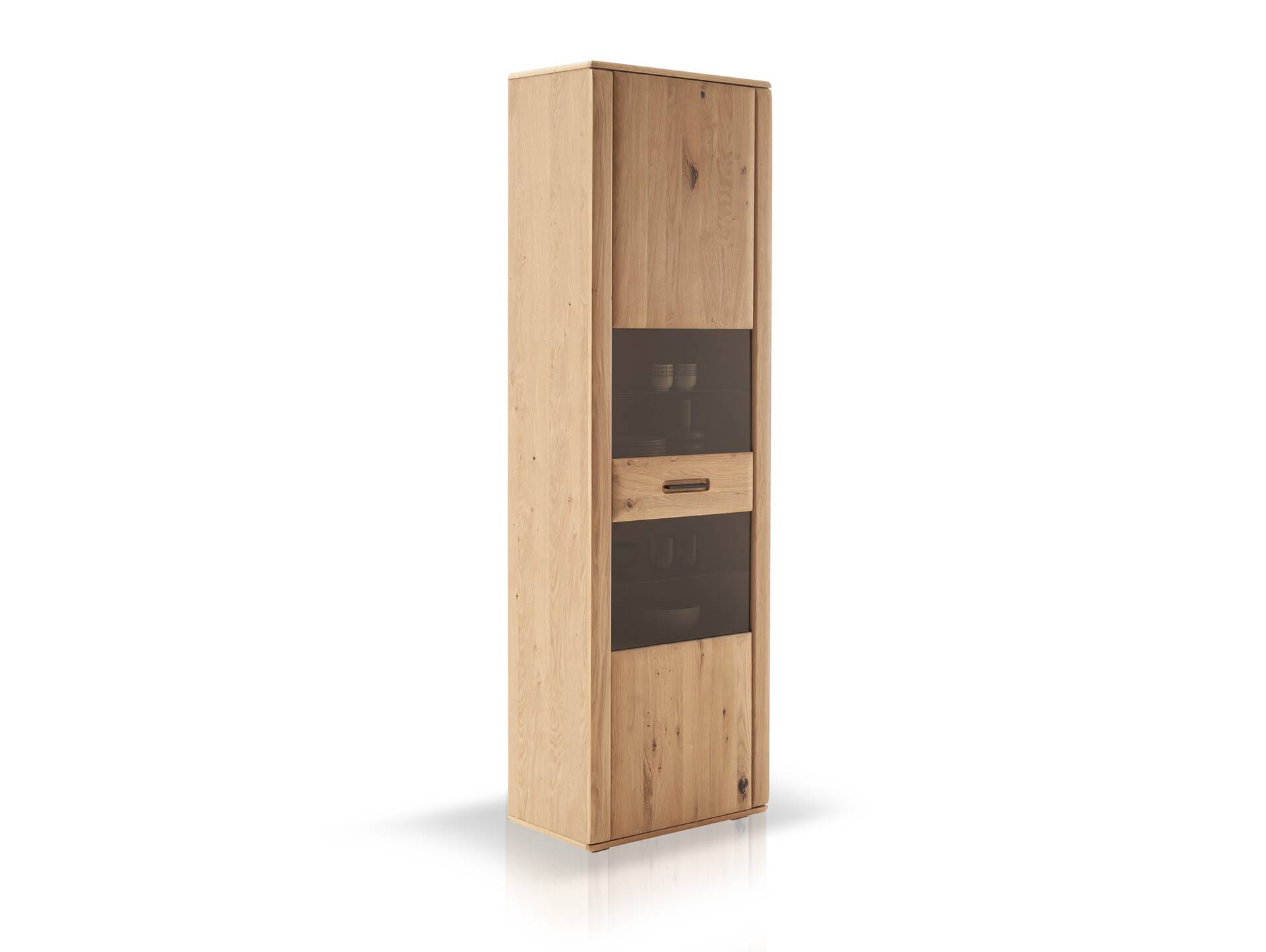 ASKARO Vitrine, Material Teilmassiv, Balkeneiche geölt 