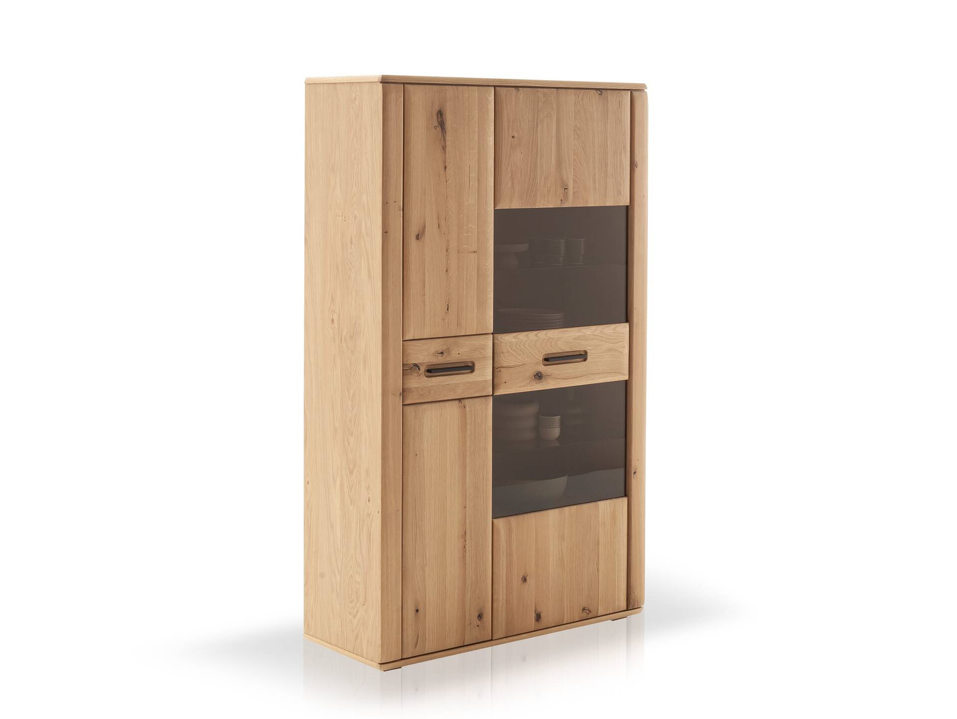 ASKARO Highboard II, Material Teilmassiv, Balkeneiche geölt 