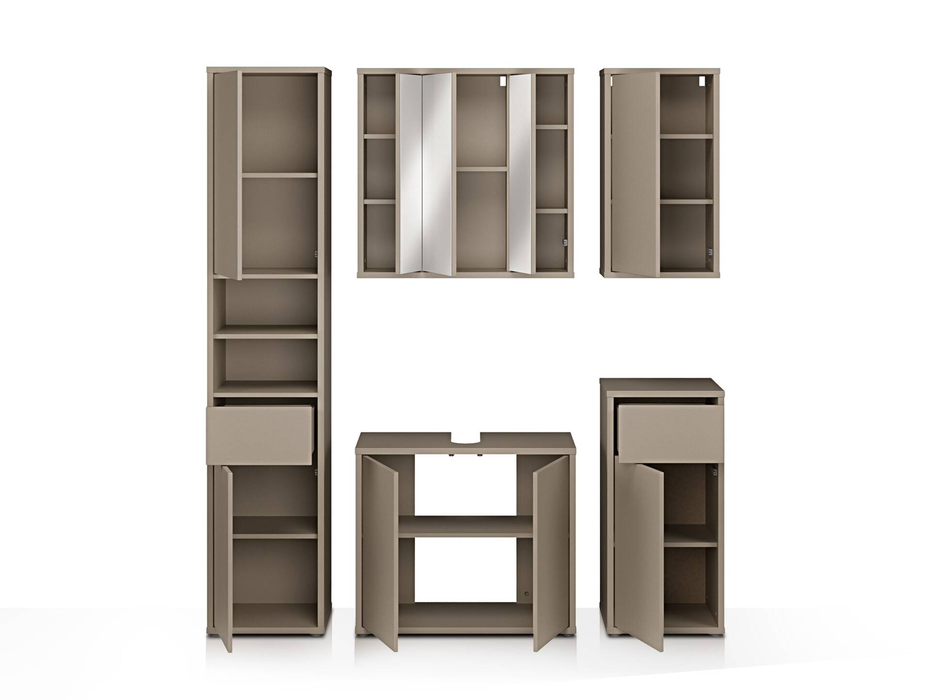 ADIAGO SPA Badezimmerset, Material Dekorspanplatte, taupe 