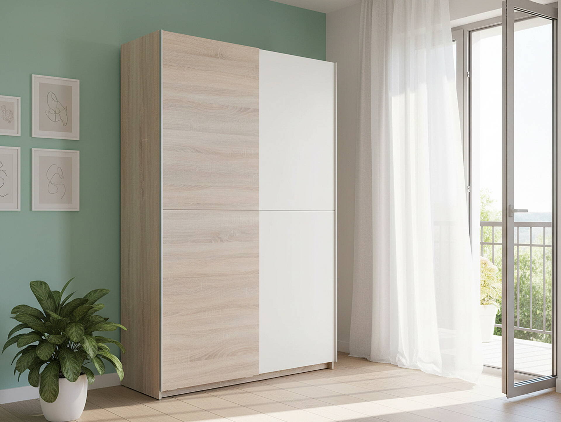 ARIC Kleiderschrank, Material Dekorspanplatte 
