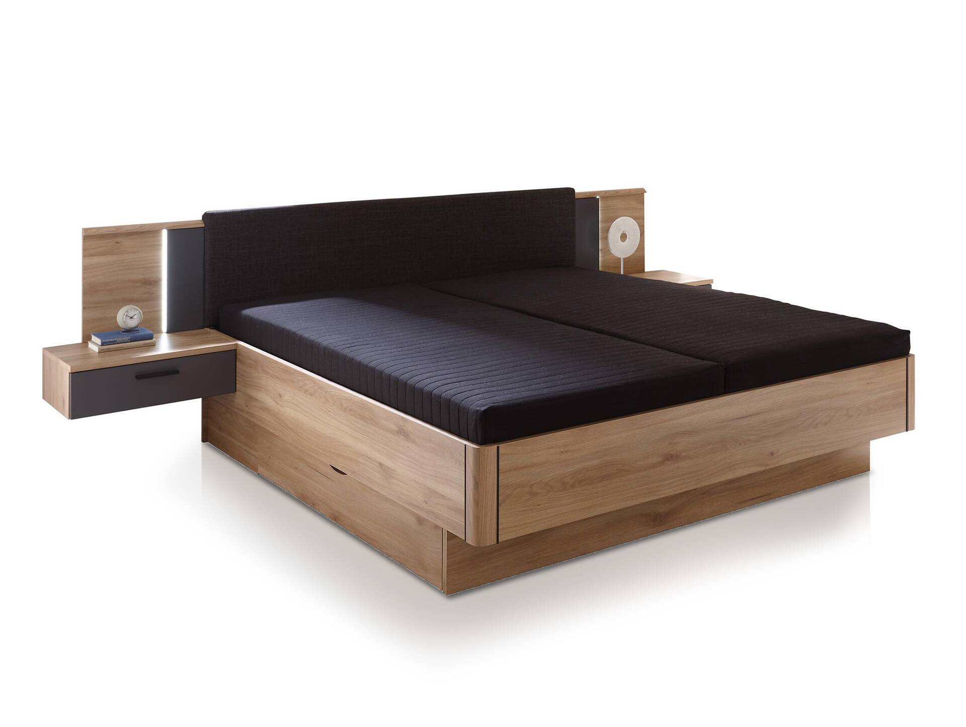 AUCKLAND Bettanlage 180x200 cm Maruvella Oak/Graphit 