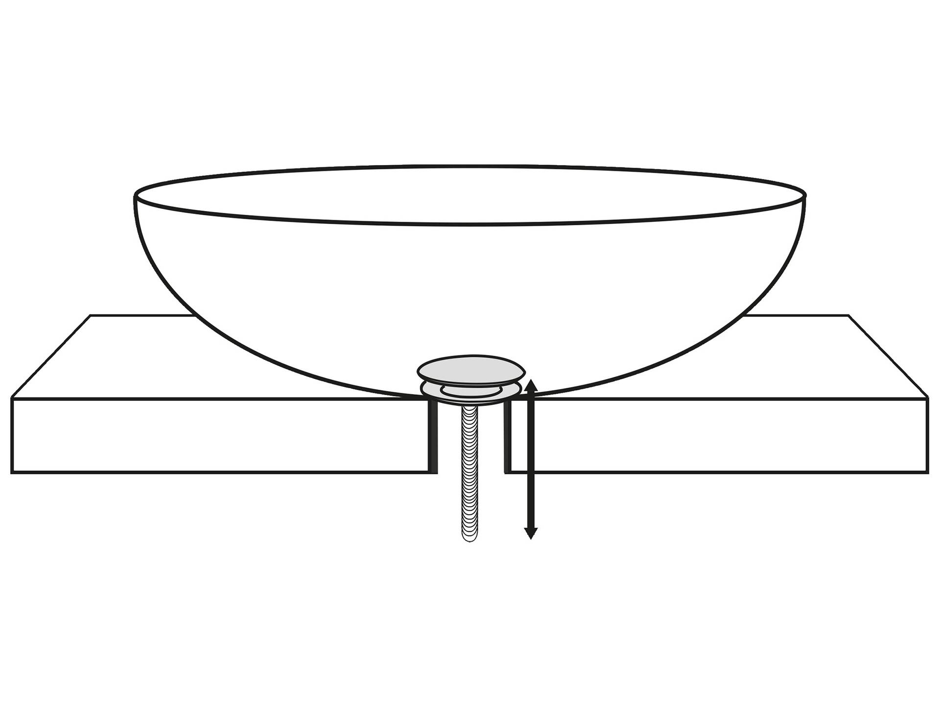 Ablaufventil für Waschbecken ohne Überlauf, 1/4", Material Messing Chrom matt