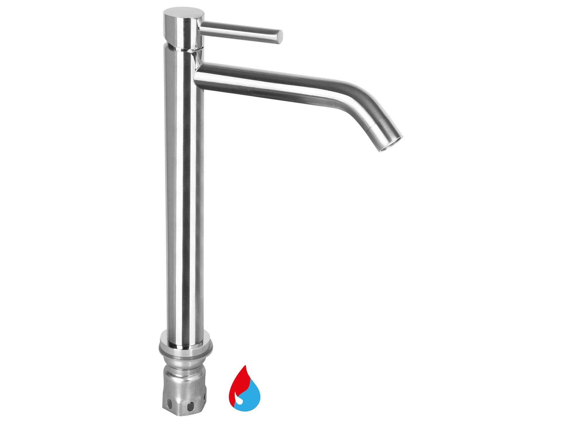 Wasserhahn/Waschtischarmatur warm/kalt, Material Messing Chrom matt
