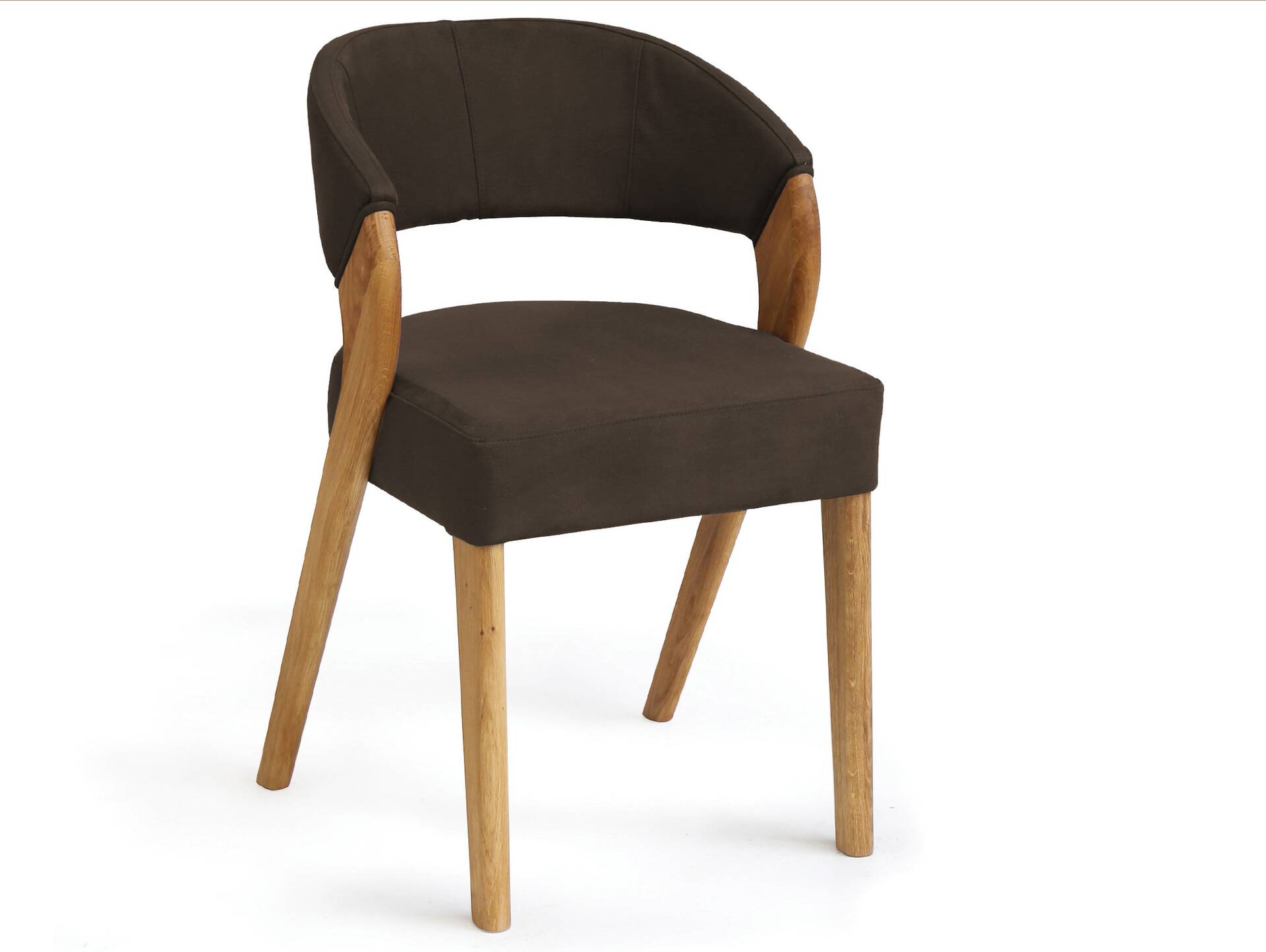 ALONA Polsterstuhl, Material Massivholz/Bezug Kunstleder Eiche | espresso