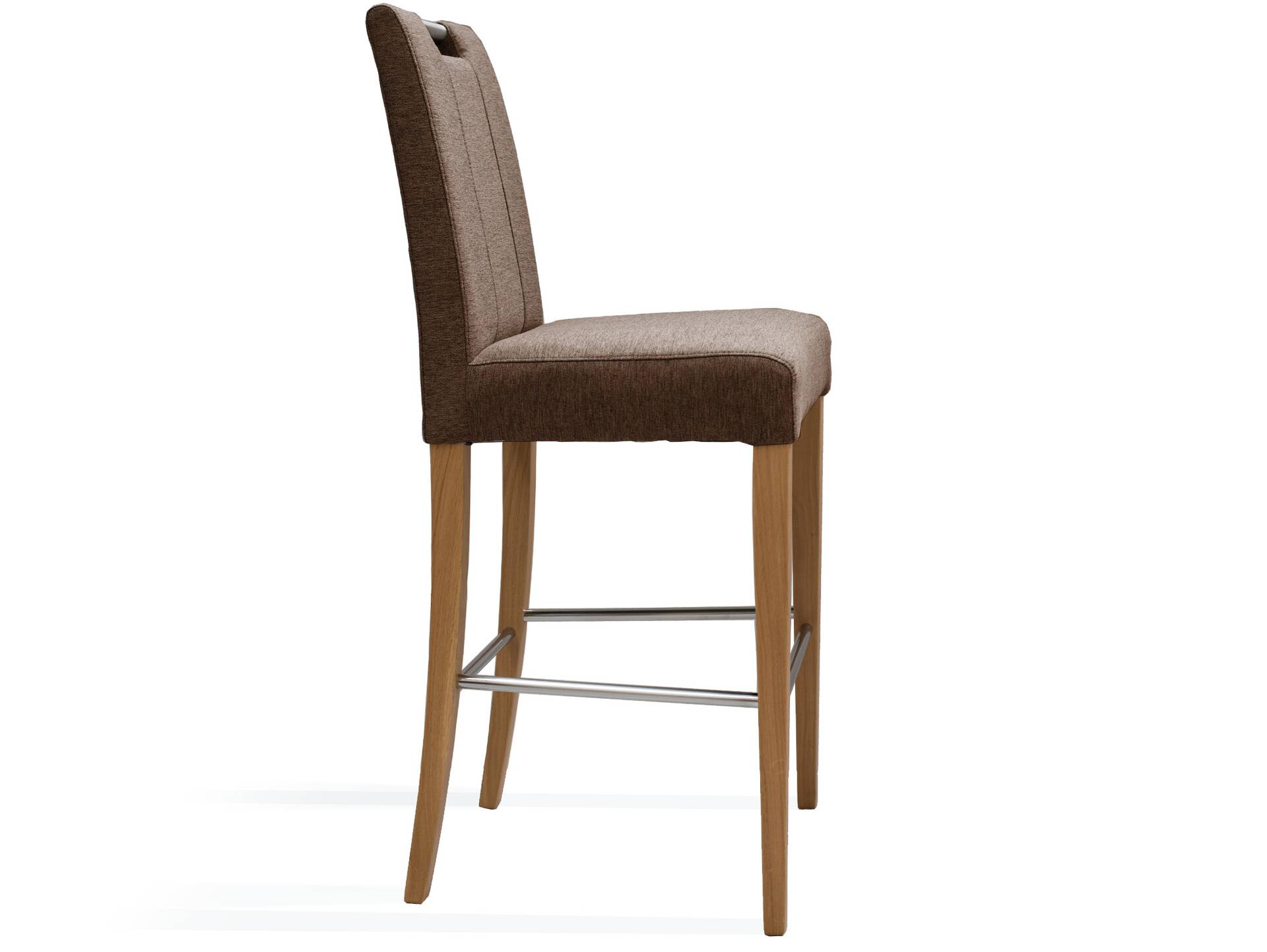 TEBINO Barstuhl, Gestell Massivholz/Stoffbezug Eiche | walnut