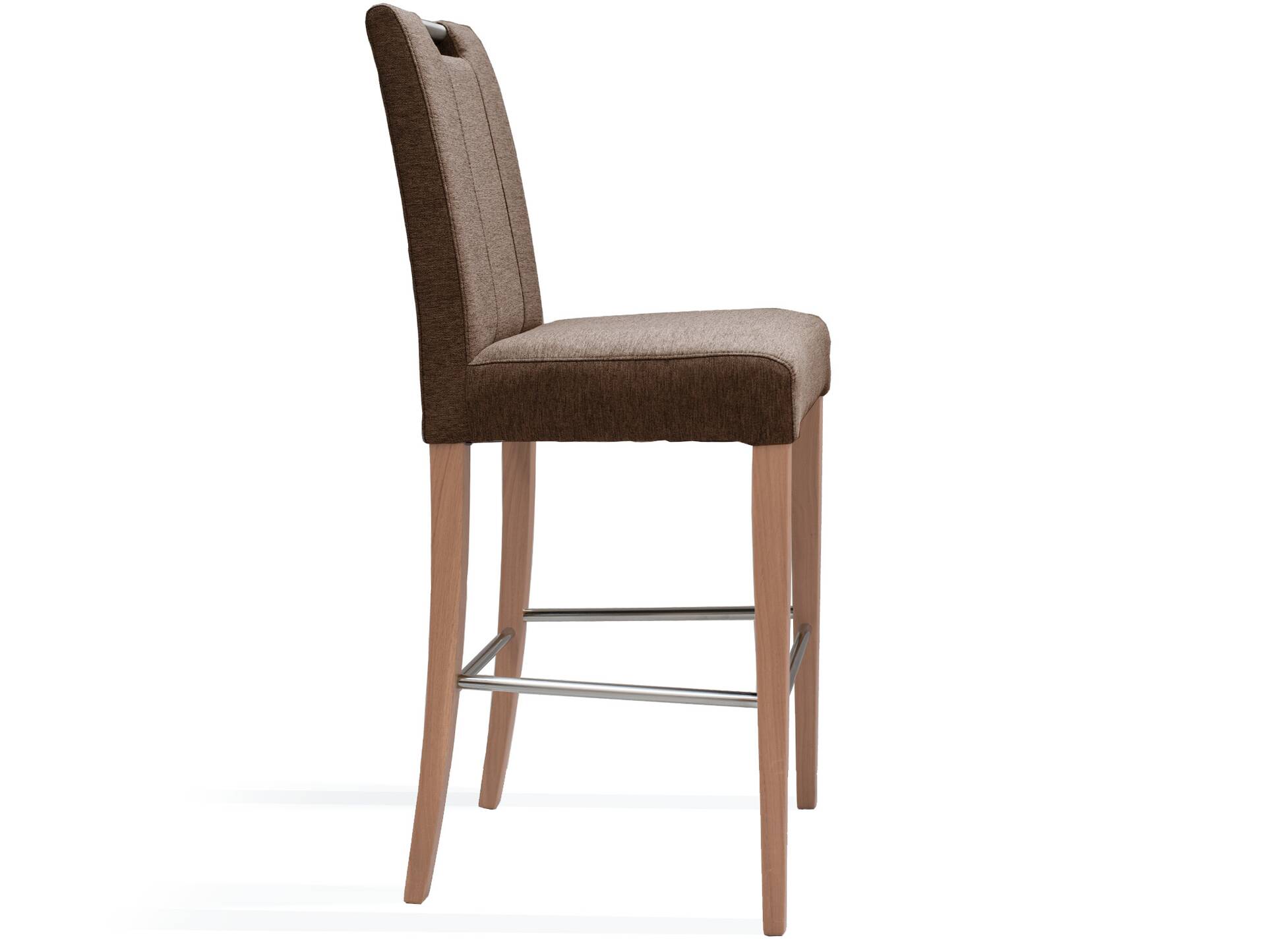 TEBINO Barstuhl, Gestell Massivholz/Stoffbezug Buche | walnut