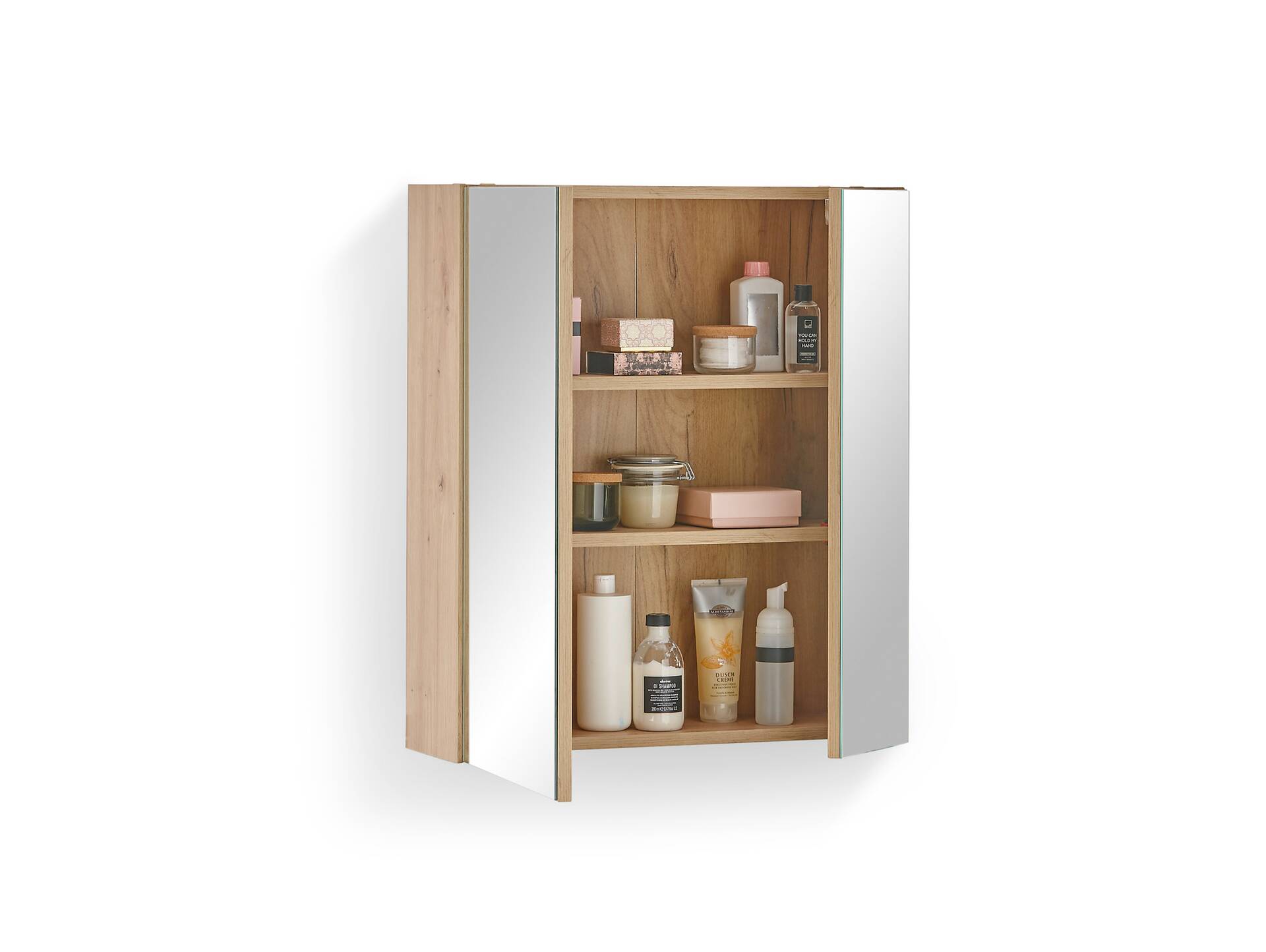 ASKINO Spiegelschrank, Material Dekorspanplatte, Artisan Eiche Nachbildung 
