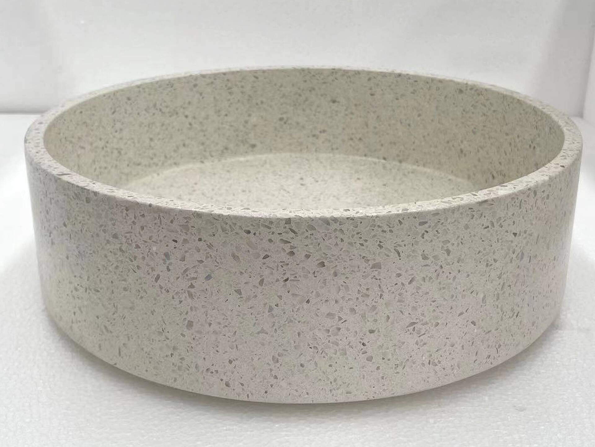 CALOS Aufsatzwaschbecken, Material Terrazzo, rund weiss