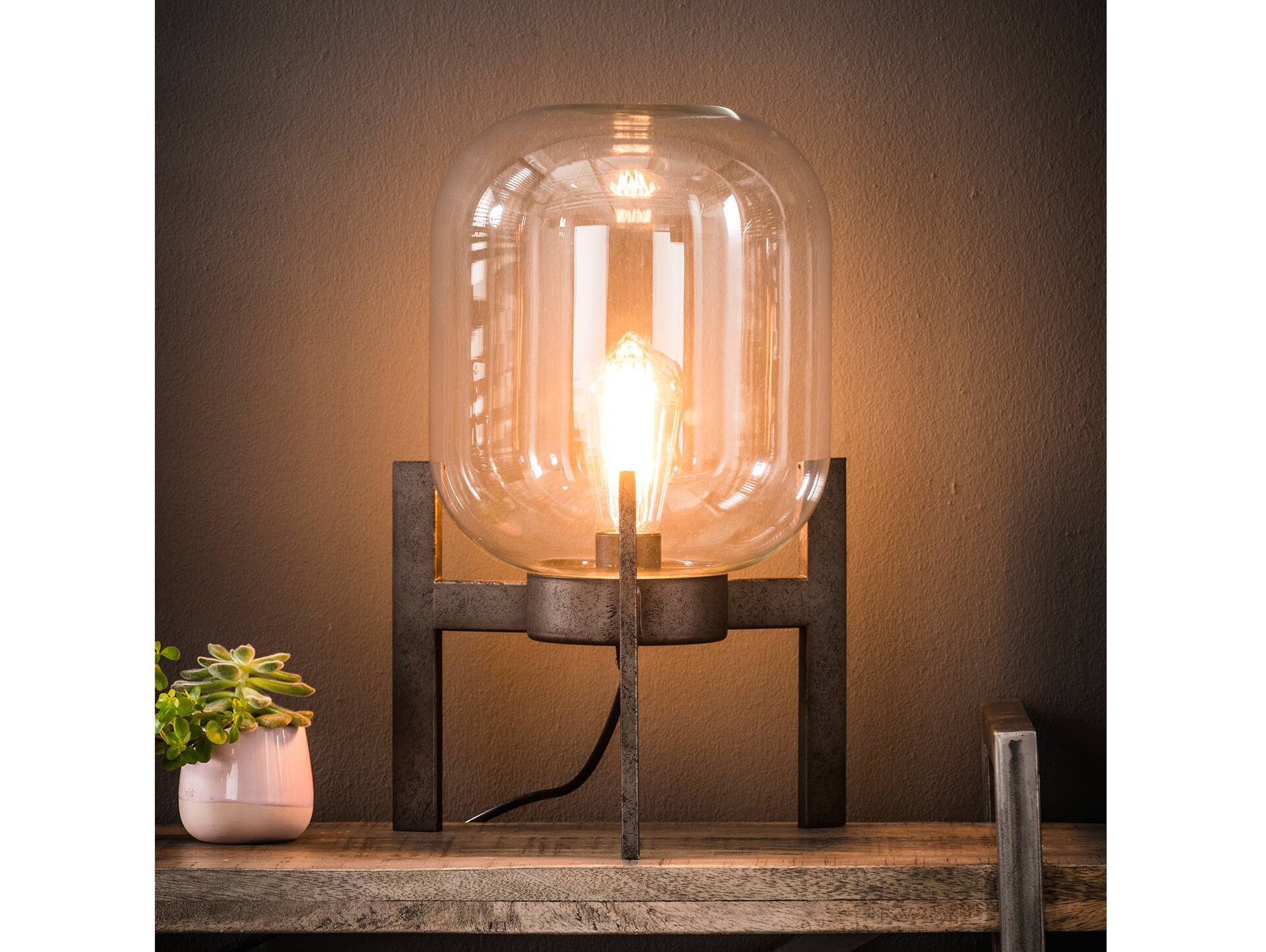 MAREEN Tischlampe mit Glaskörper 