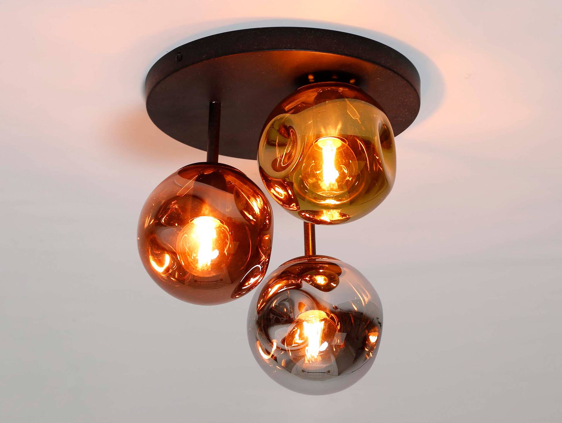 LIYA Deckenleuchte, 3-flammig, Material Glas, 3-farbig 