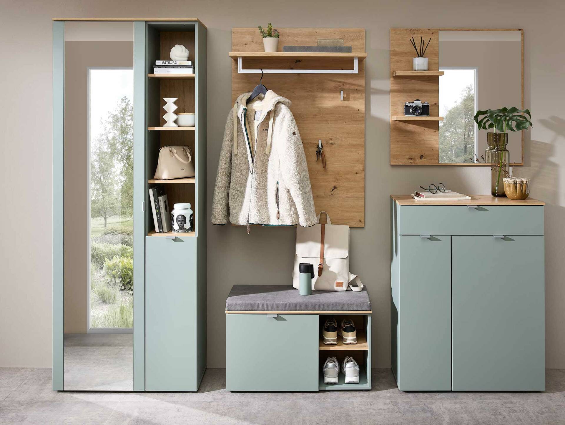 BAJA Garderobenset I, Material MDF, schilf/Artisan Eiche Nachbildung 