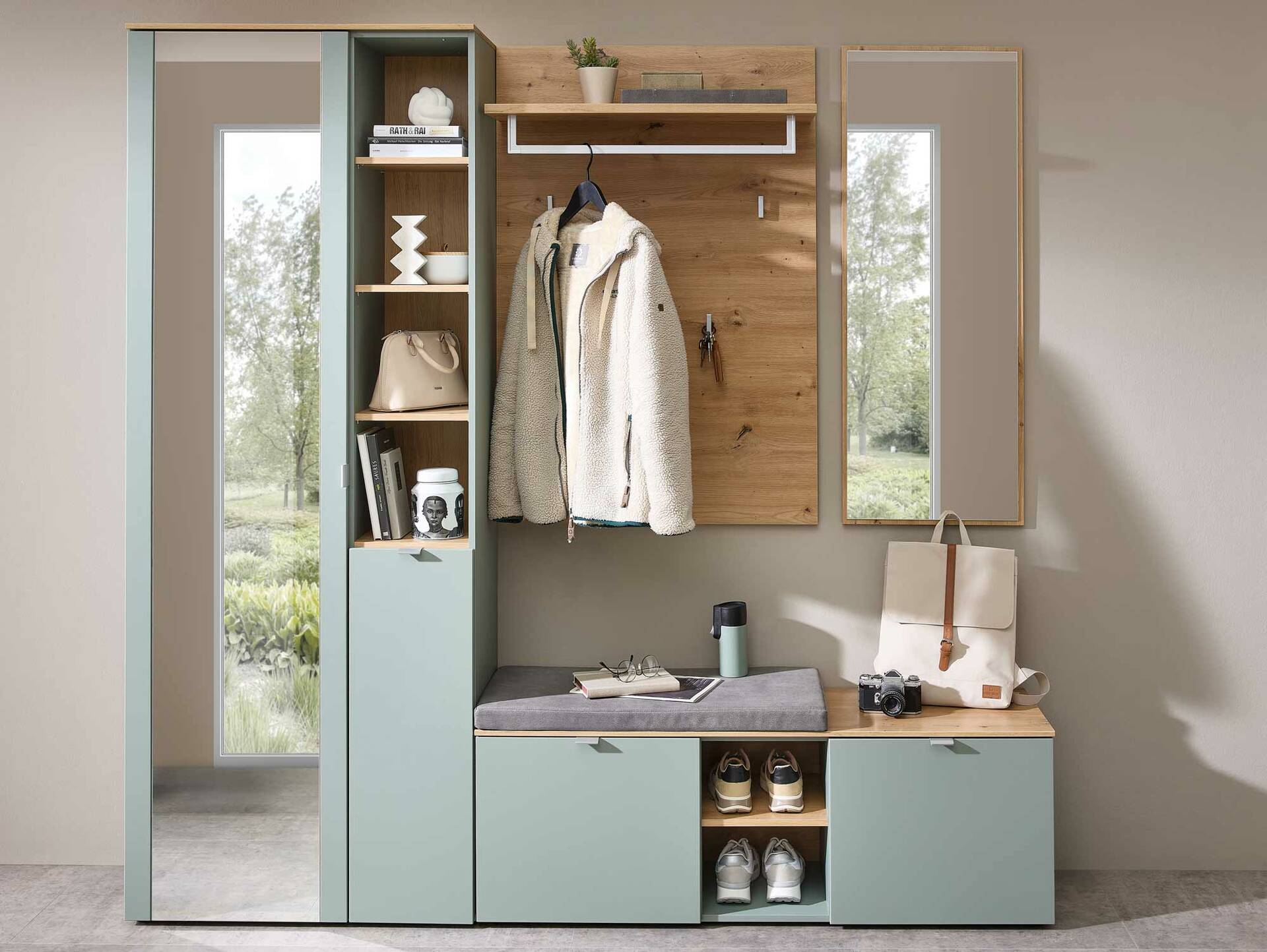 BAJA Garderobenset II, Material MDF, schilf/Artisan Eiche Nachbildung 