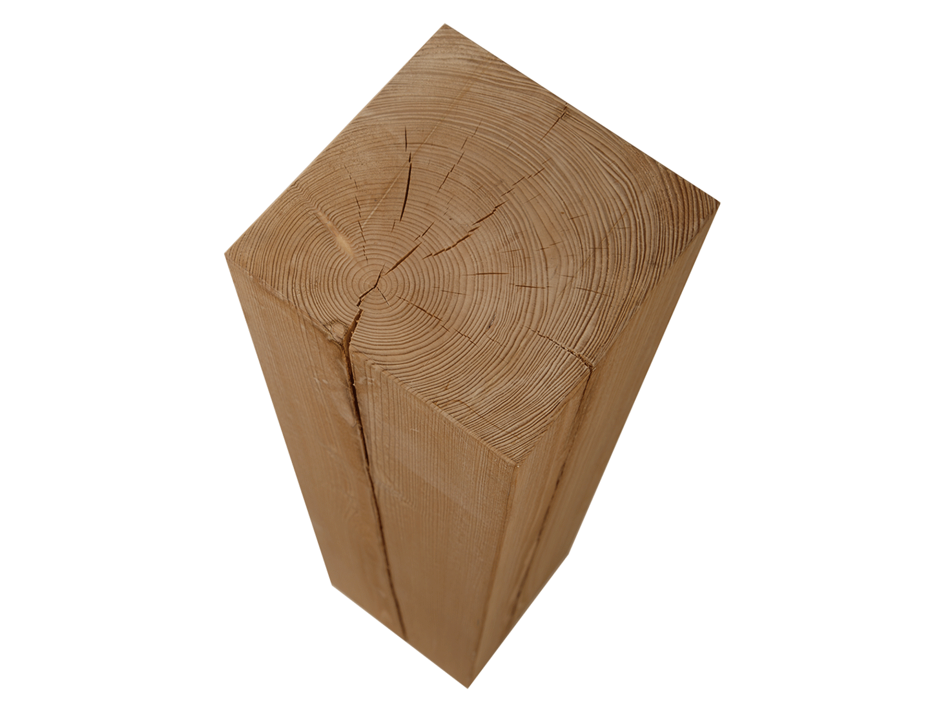 Blumensäule / Dekosäule, Material Massivholz, Fichte massiv eichefarbig | 25x25 cm | 100 cm