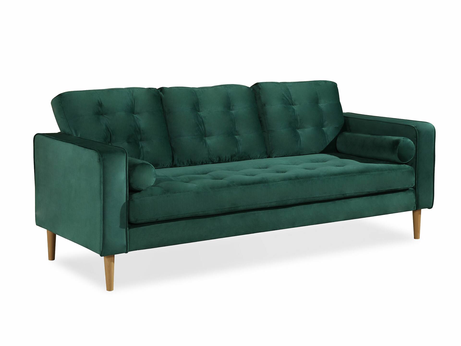 GLAMMY 3-Sitzer Sofa mit Samtbezug, Füße Buche massiv 