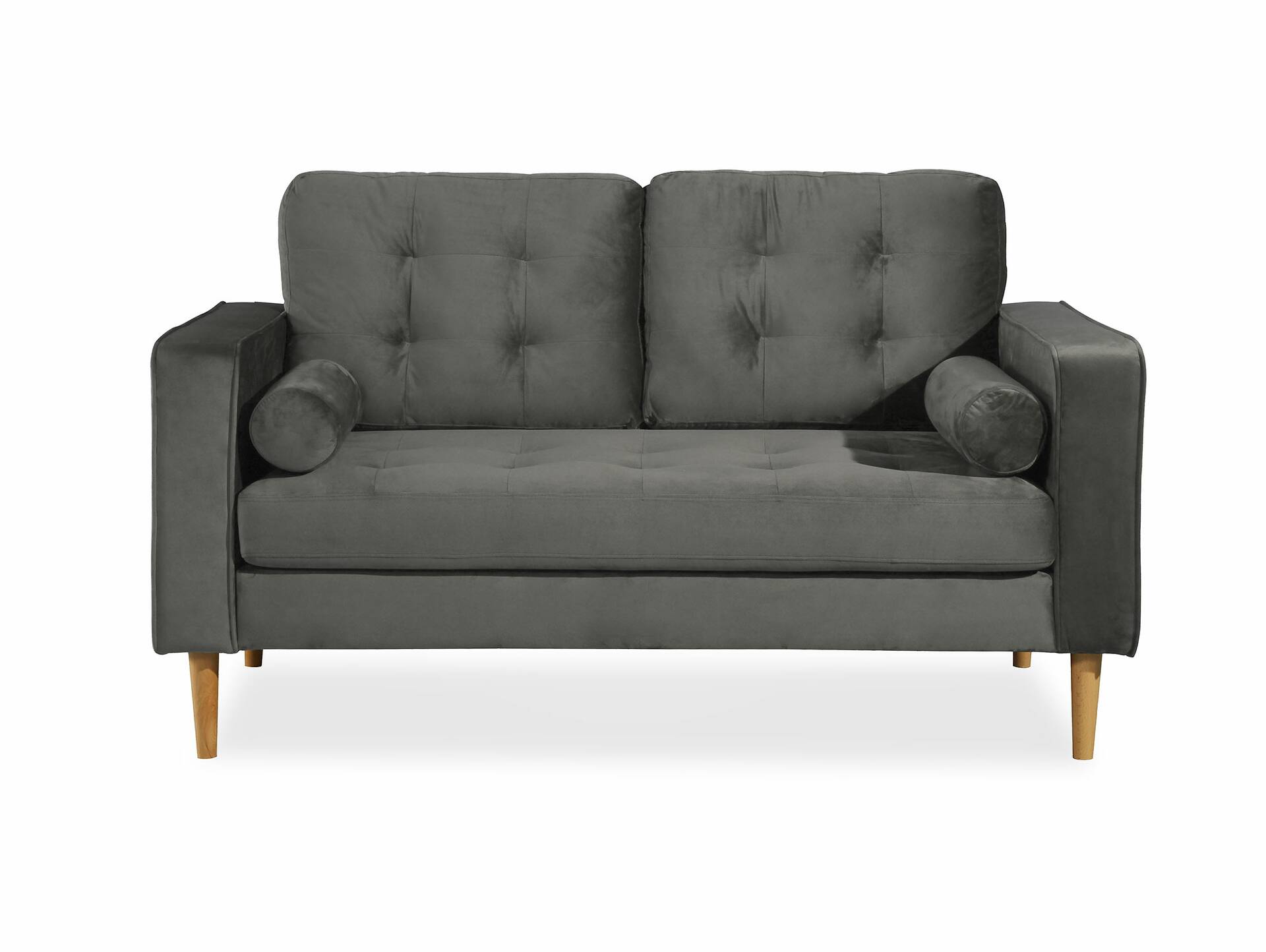 GLAMMY 2-Sitzer Sofa mit Samtbezug, Füße Buche massiv 