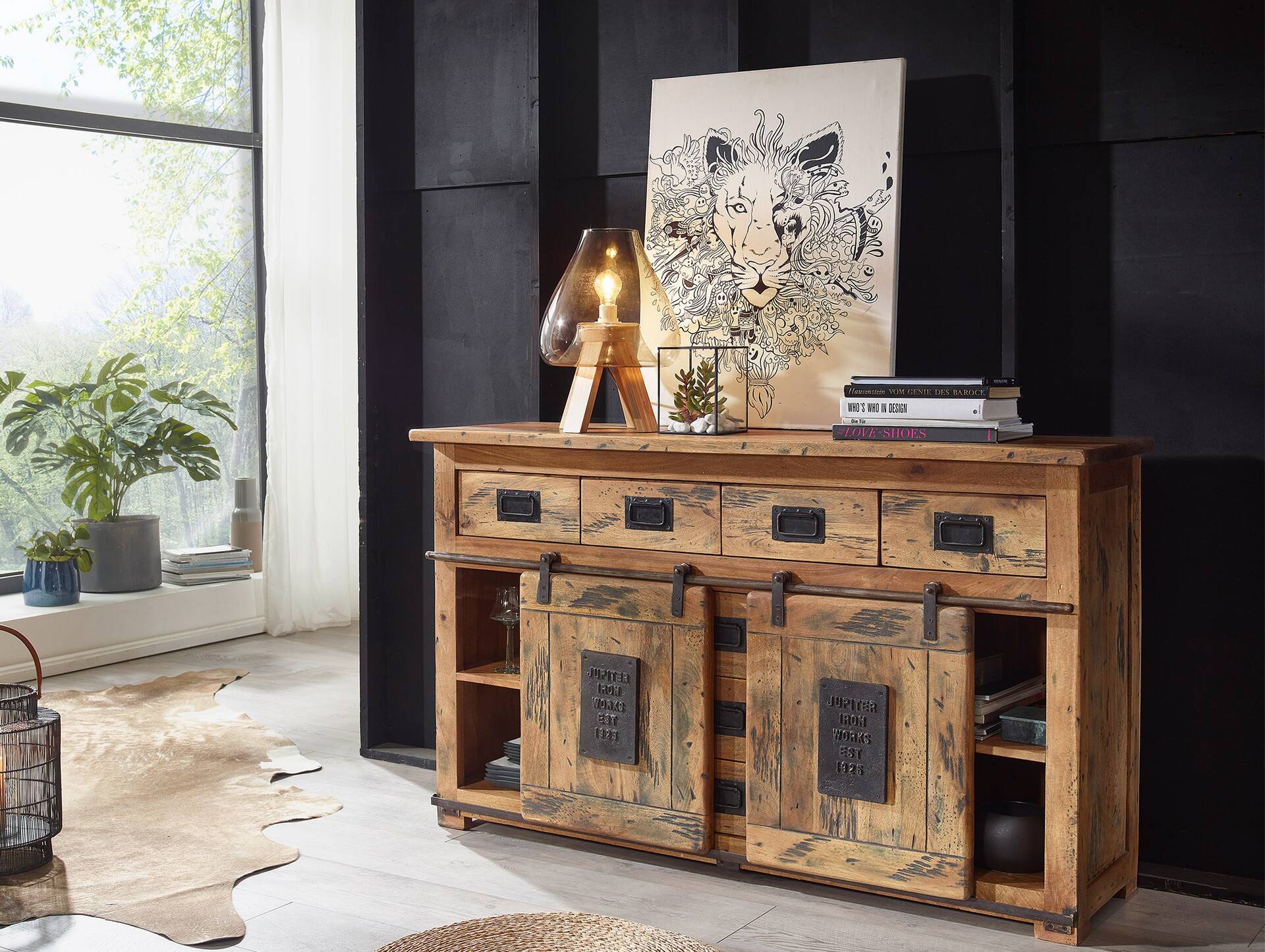 BRISTOL Sideboard III, Material Massivholz, Mango rustikal 