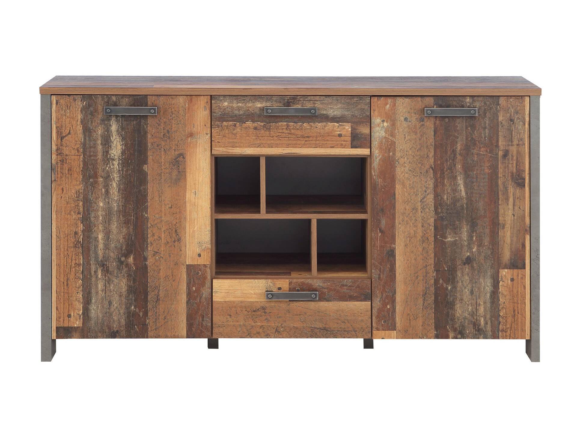 CASSIA Sideboard II, Material Dekorspanplatte, Old Wood Vintage/betonfarbig 