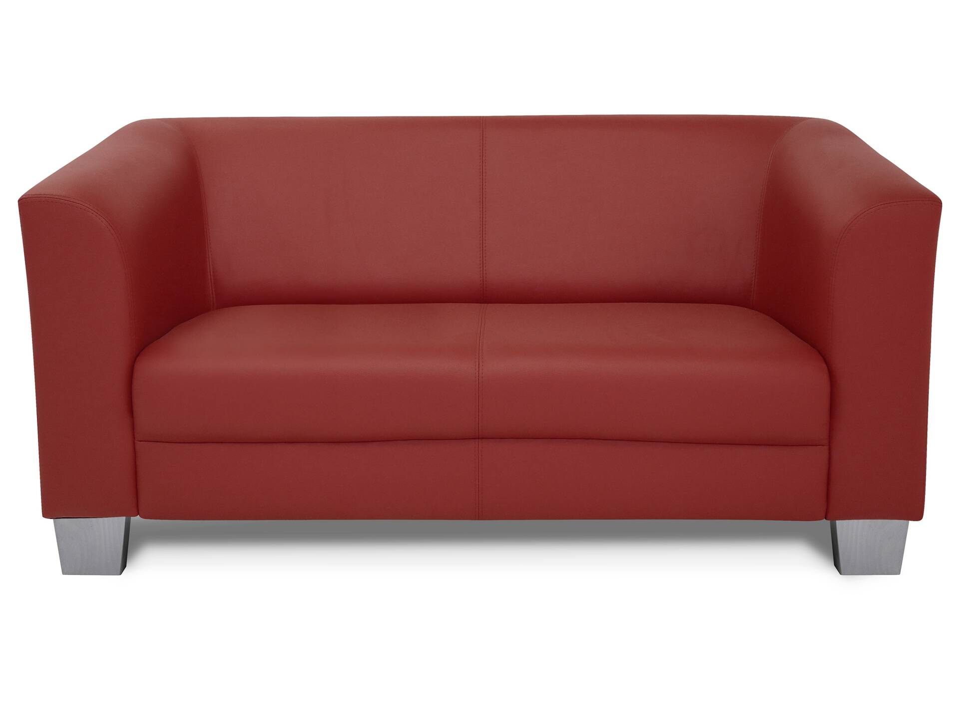 CHICAGO 2-Sitzer Sofa, Material Kunstleder weinrot