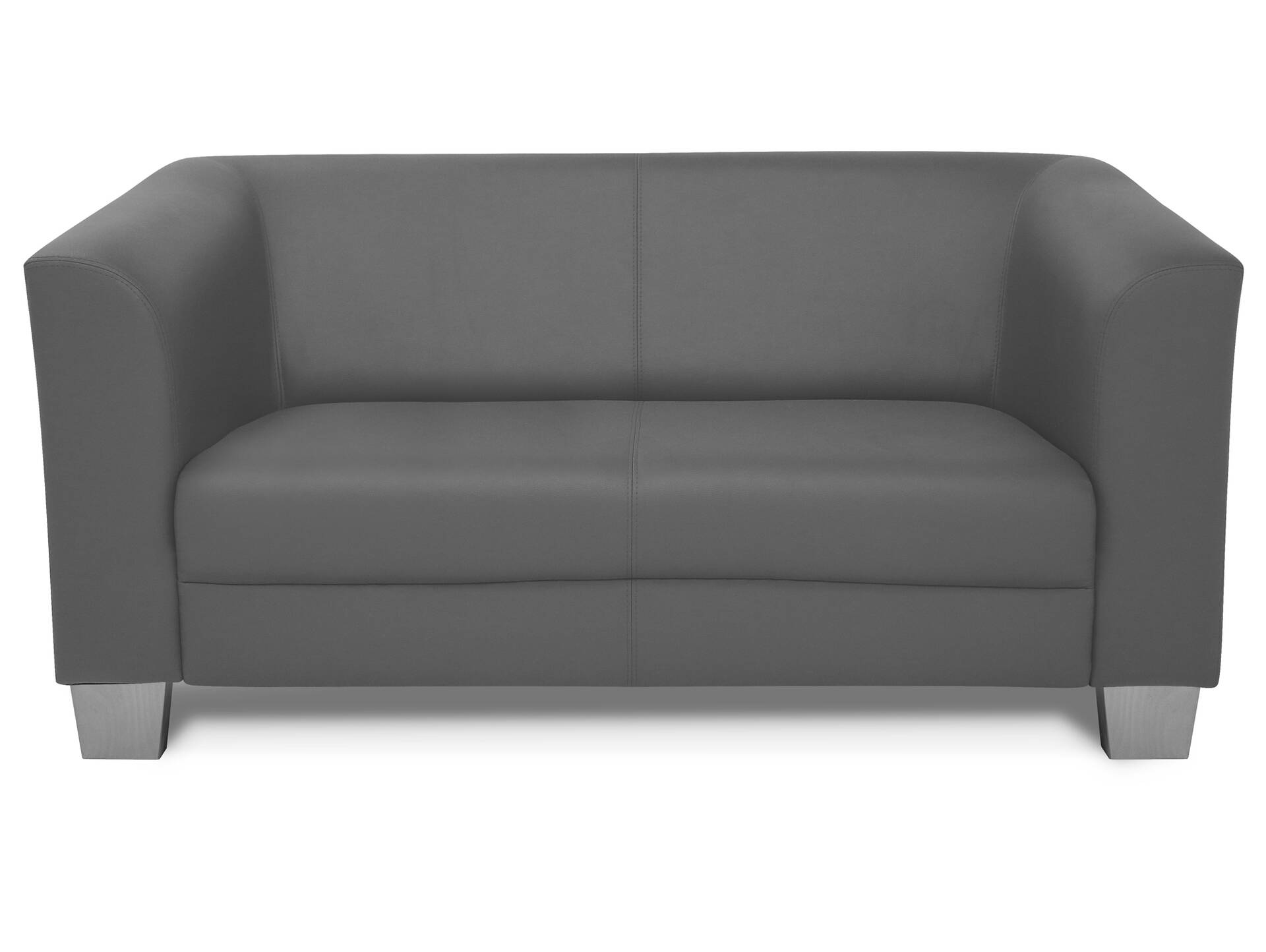 CHICAGO 2-Sitzer Sofa, Material Kunstleder grau