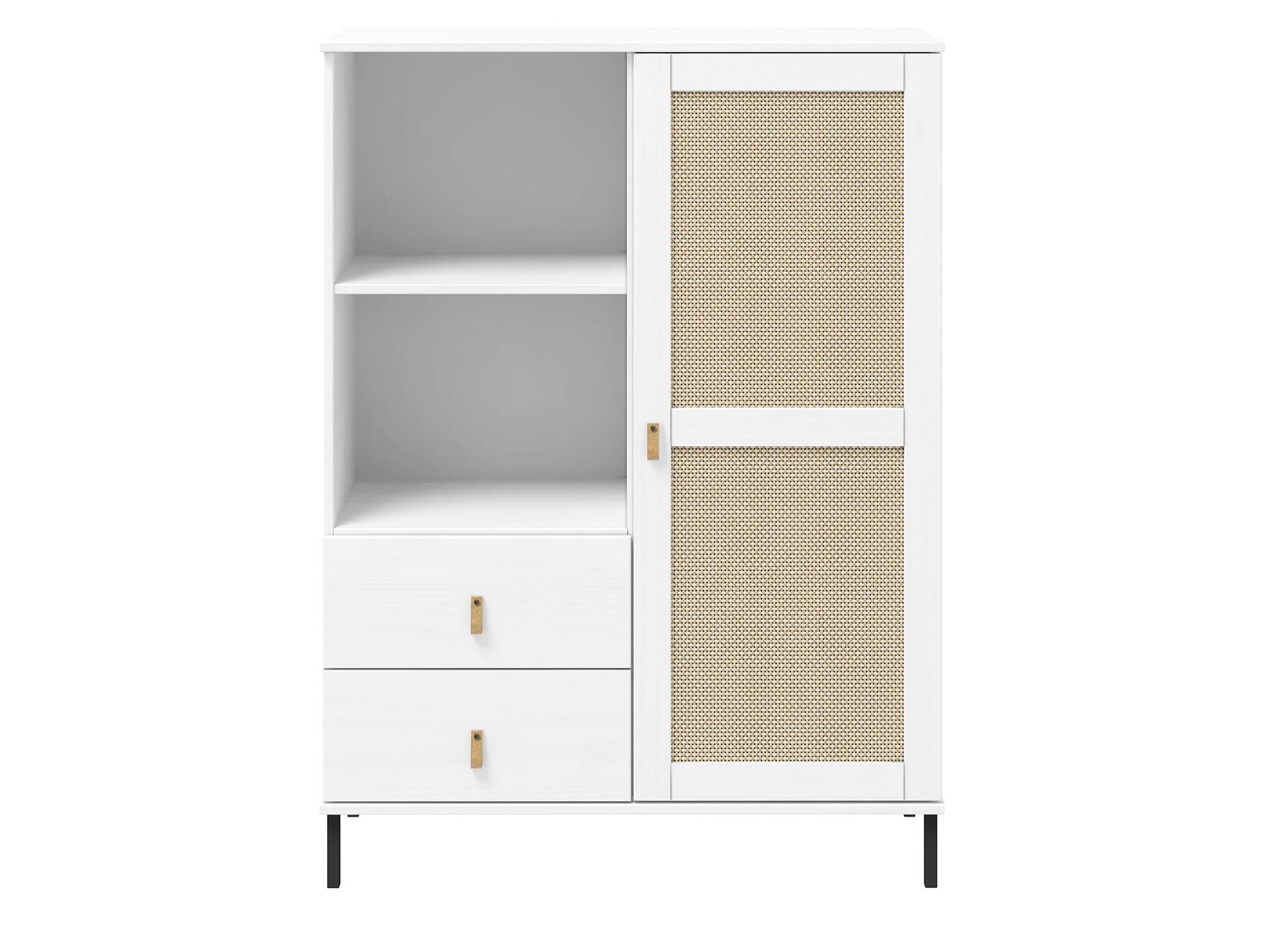 CINOY Highboard I, Material Massivholz, Kiefer lackiert weiss