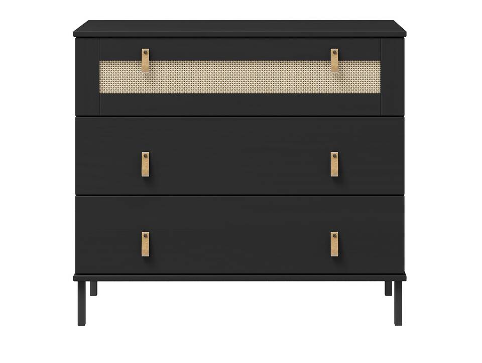 CINOY Sideboard I, Material Massivholz, Kiefer lackiert schwarz
