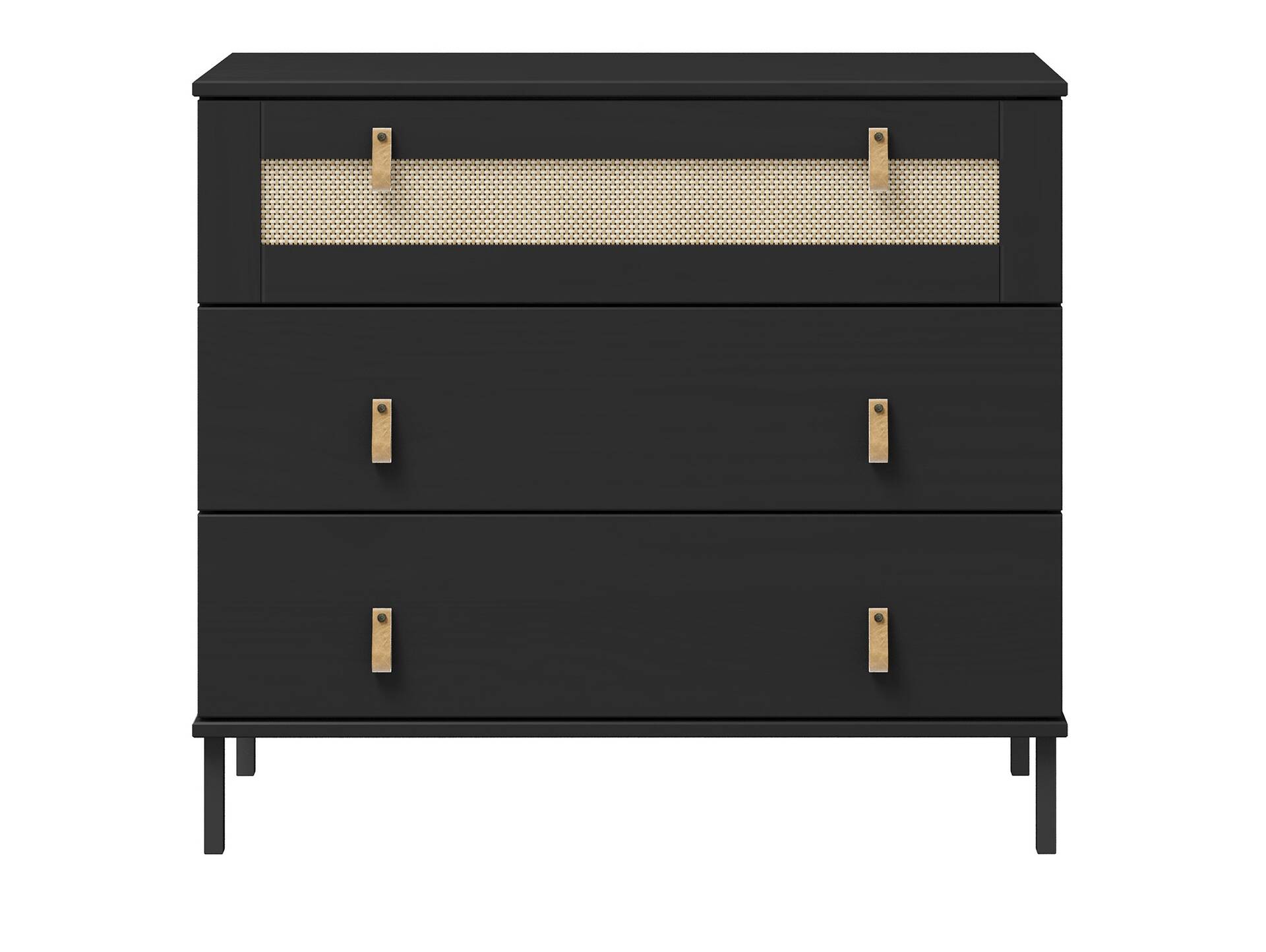 CINOY Sideboard I, Material Massivholz, Kiefer lackiert schwarz