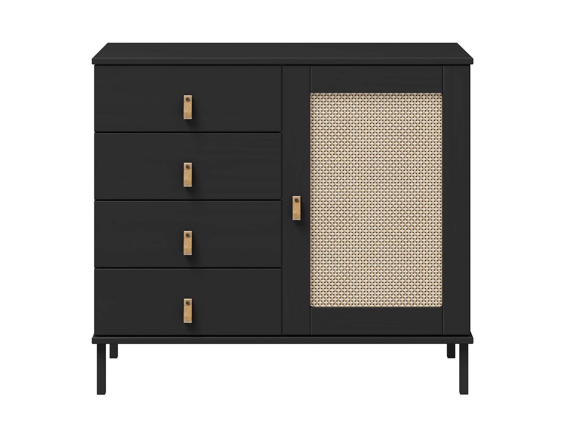 CINOY Sideboard II, Material Massivholz, Kiefer lackiert schwarz