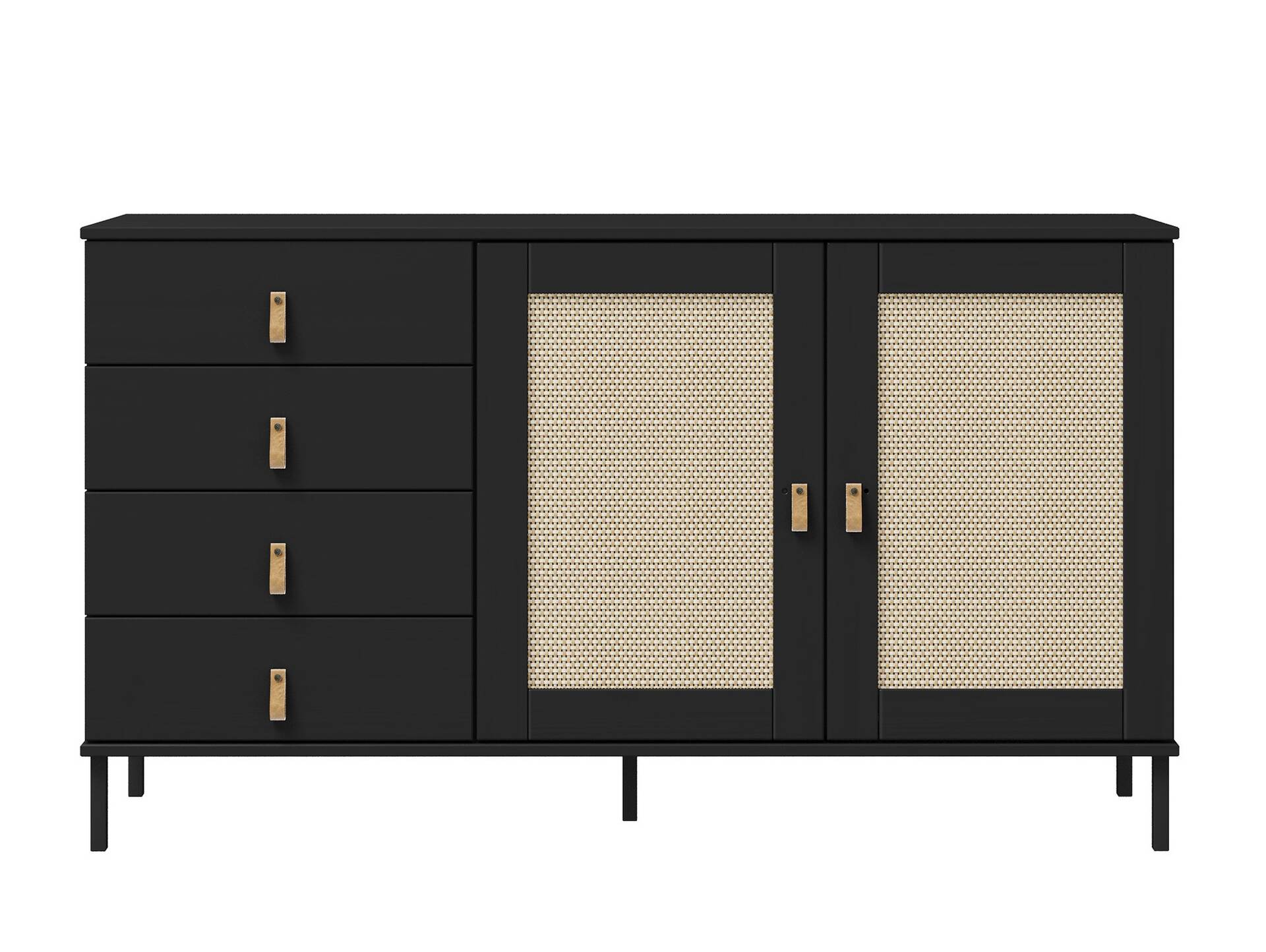 CINOY Sideboard III, Material Massivholz, Kiefer lackiert schwarz