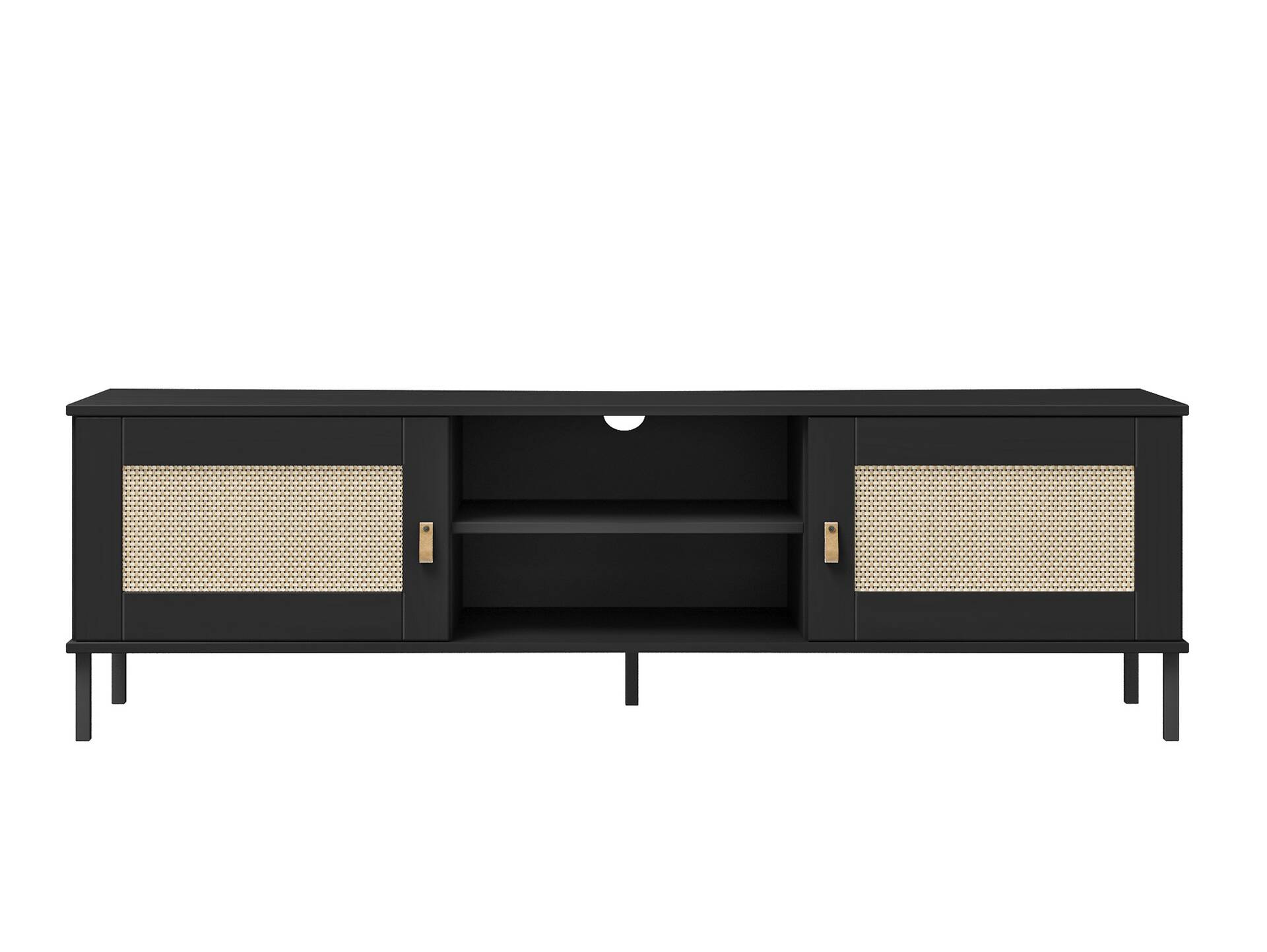 CINOY TV-Board II, Material Massivholz, Kiefer lackiert schwarz